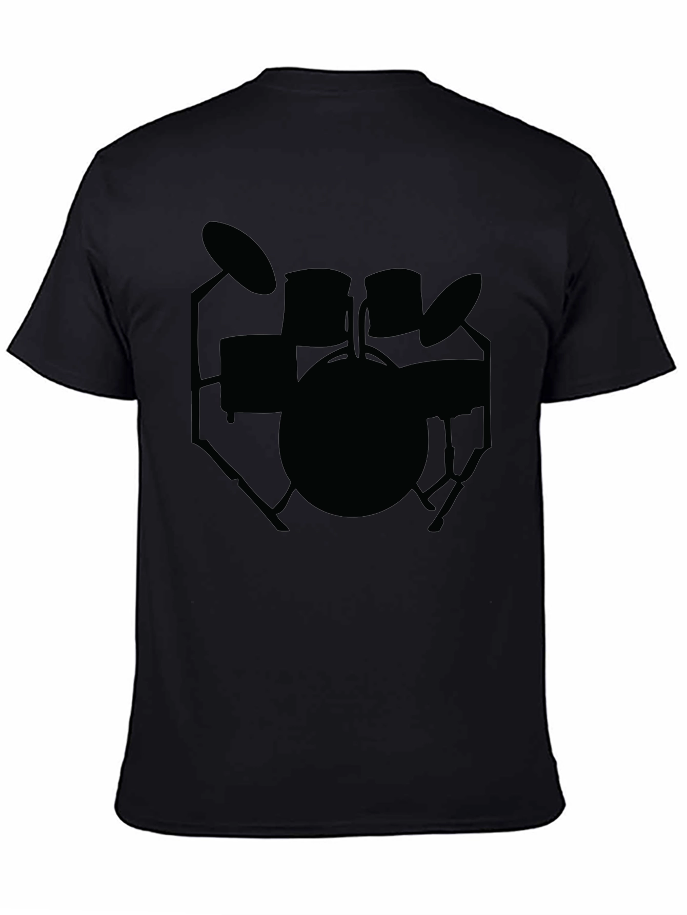 Drum Kit Graphic Tee - Musicians Black Cotton T-Shirt