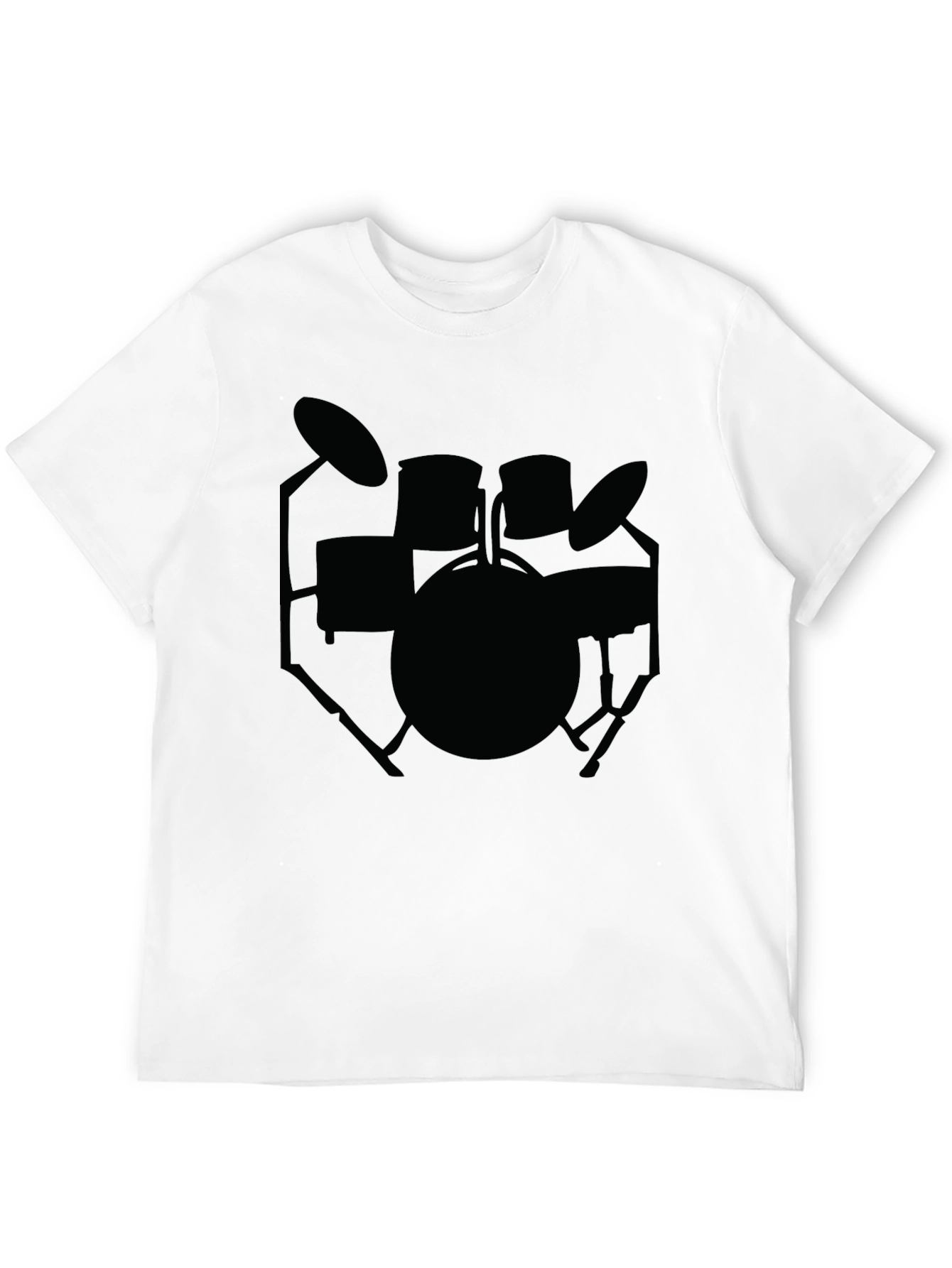 Drum Kit Graphic Tee - Musicians Black Cotton T-Shirt