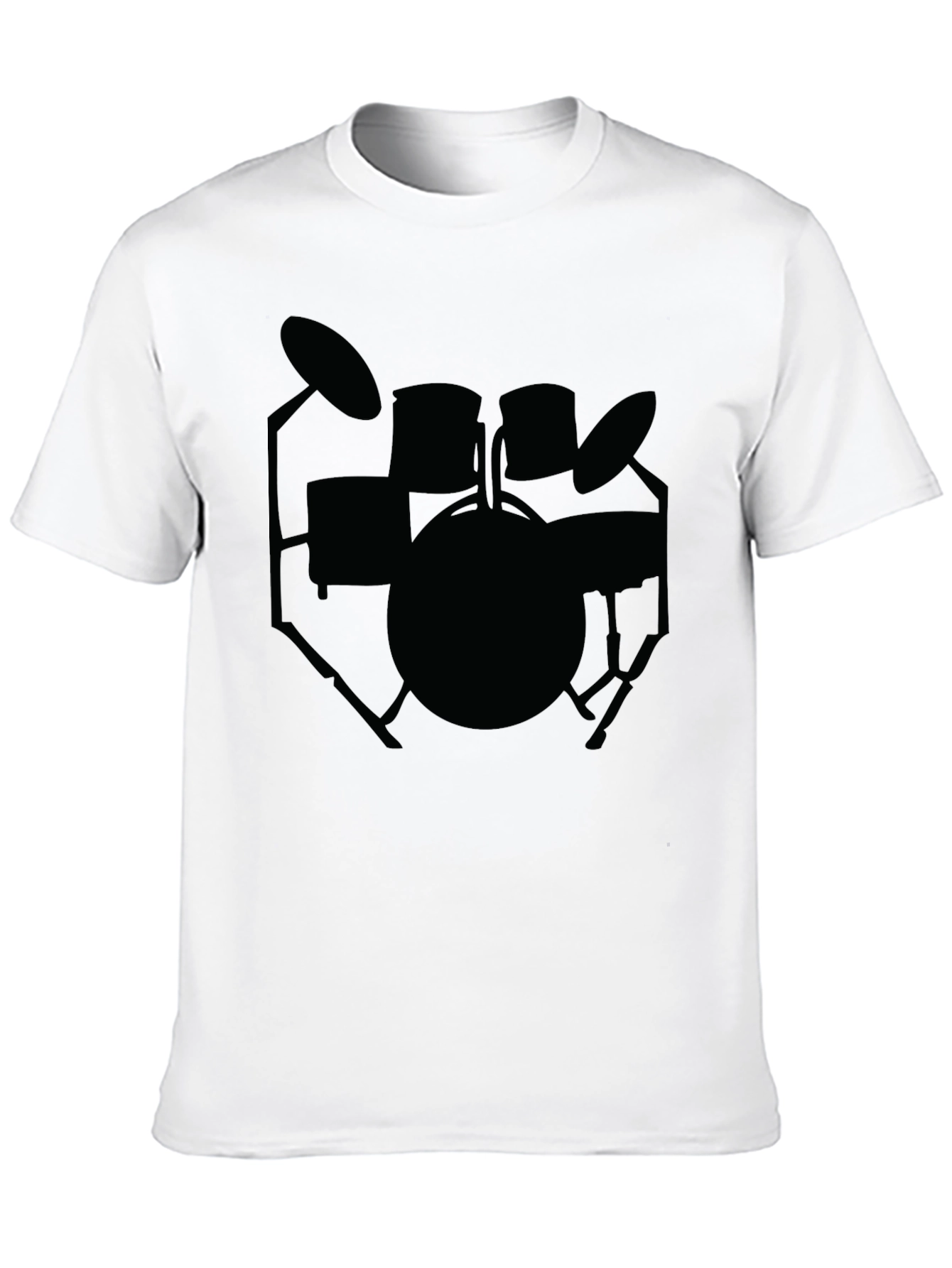 Drum Kit Graphic Tee - Musicians Black Cotton T-Shirt