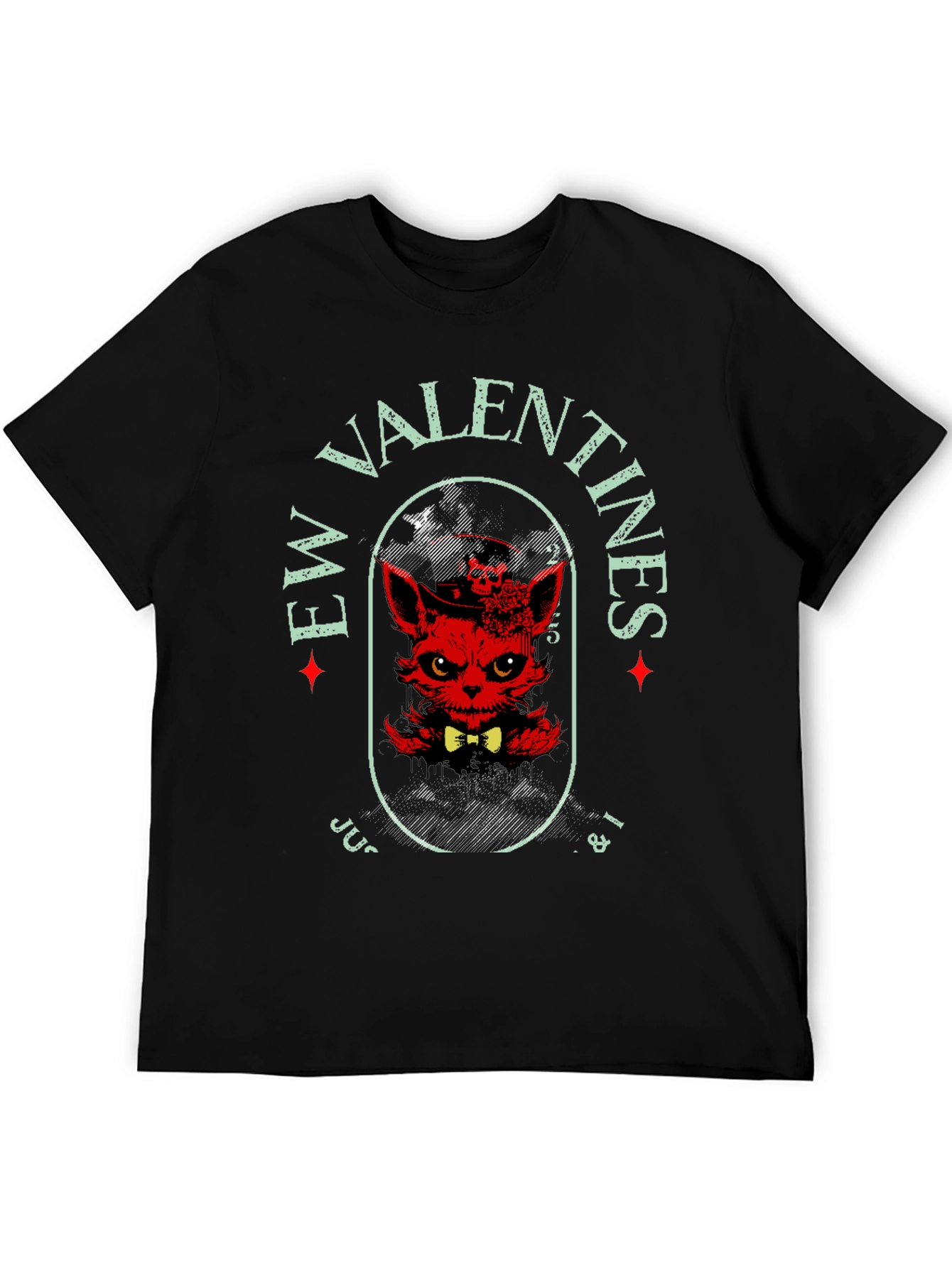 Evil Valentines T-Shirt - Red Devilish Cat Design