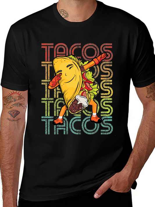 Dabbing Taco Graphic Tee - Retro Food Lover T-Shirt