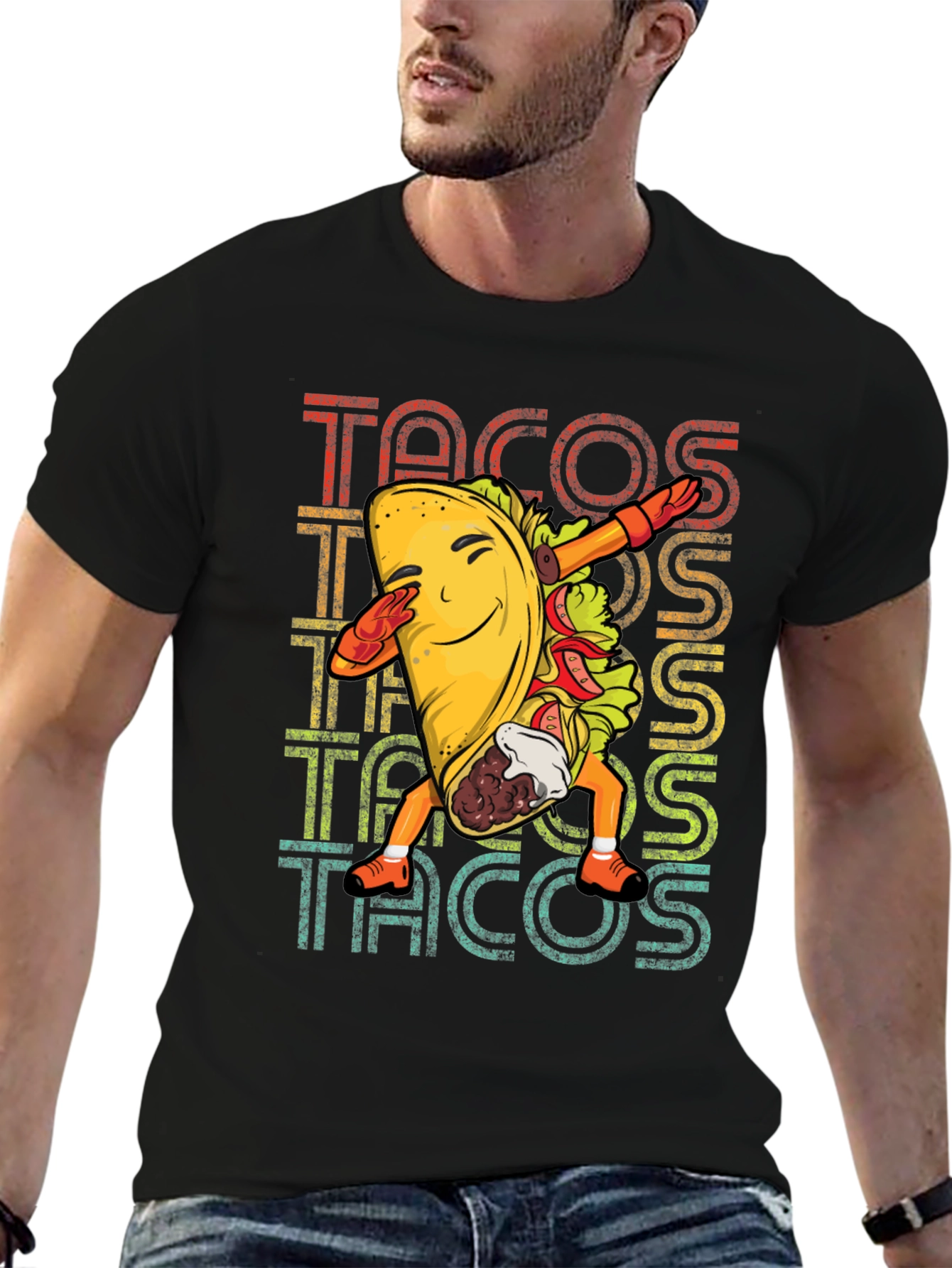 Dabbing Taco Graphic Tee - Retro Food Lover T-Shirt