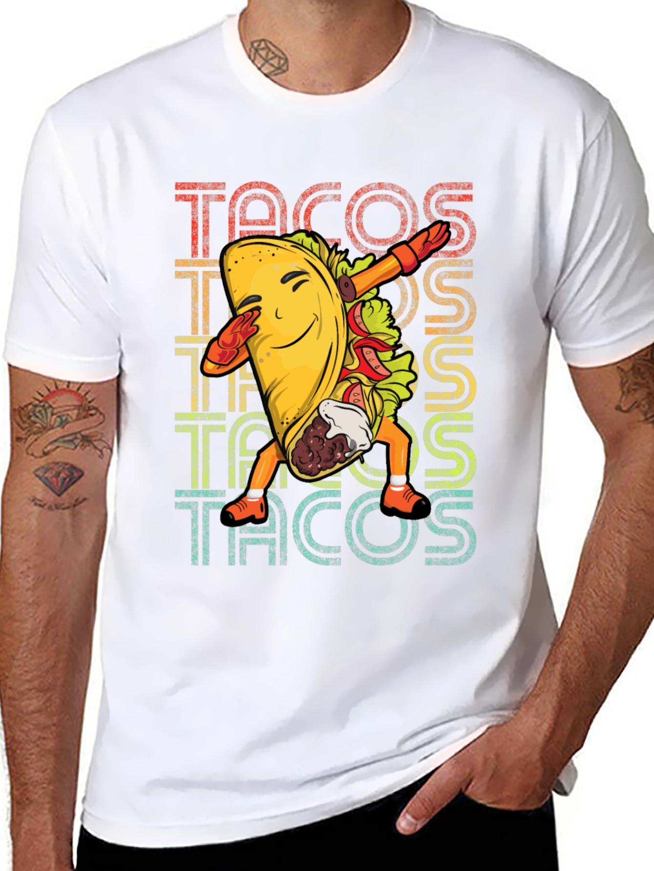 Dabbing Taco Graphic Tee - Retro Food Lover T-Shirt