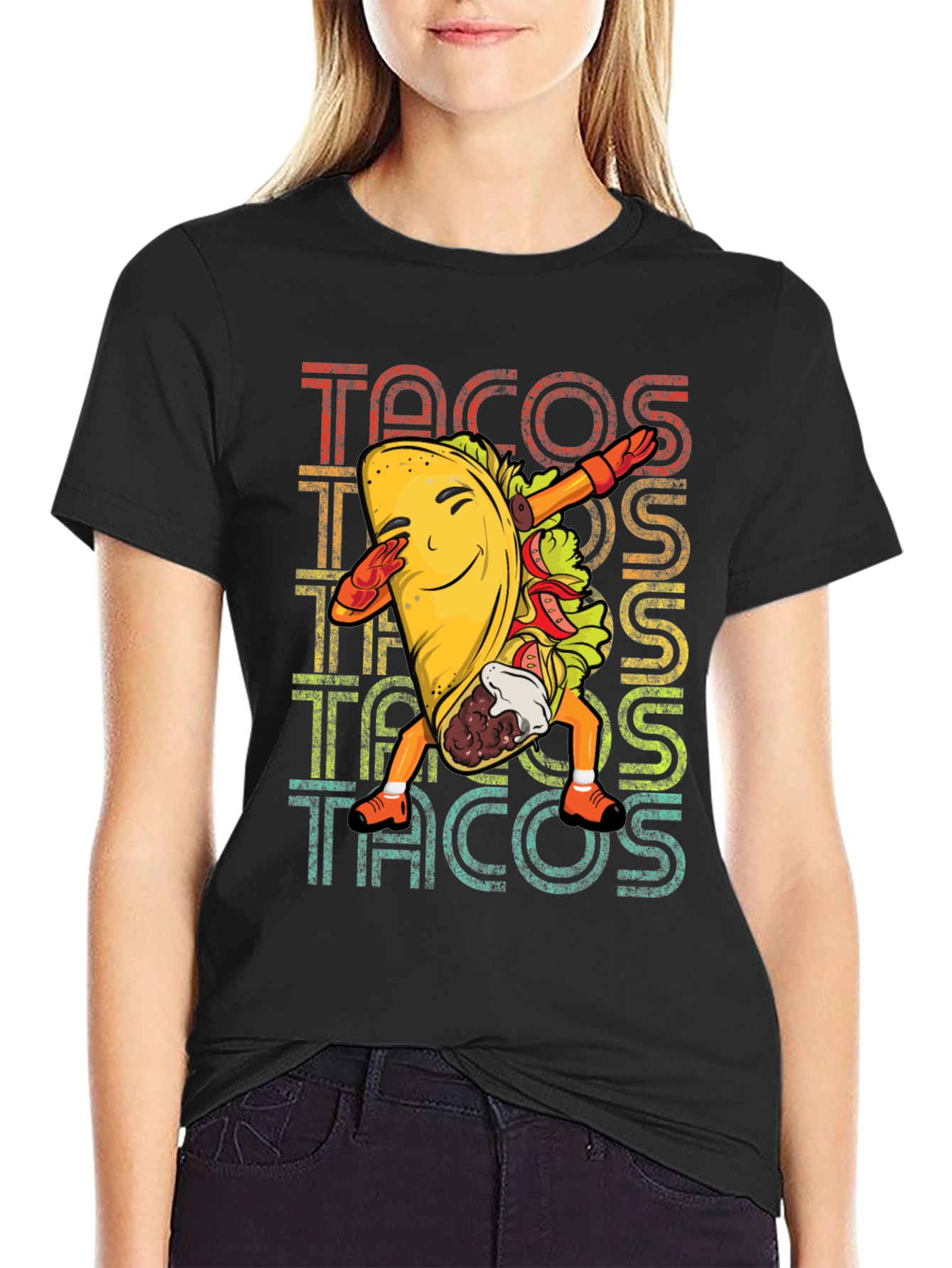 Dabbing Taco Graphic Tee - Retro Food Lover T-Shirt