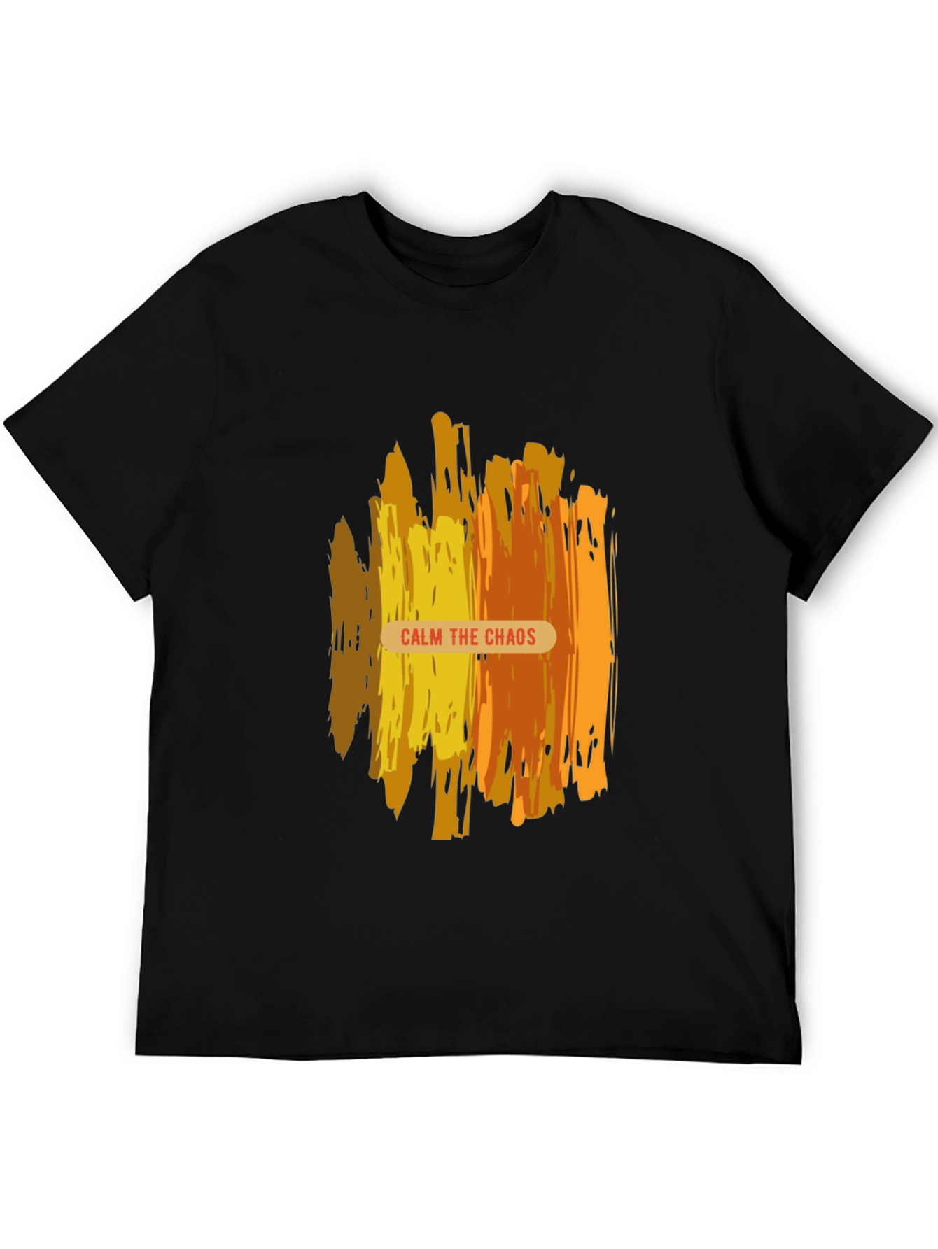 Calm the Chaos Graphic Print Black Tee