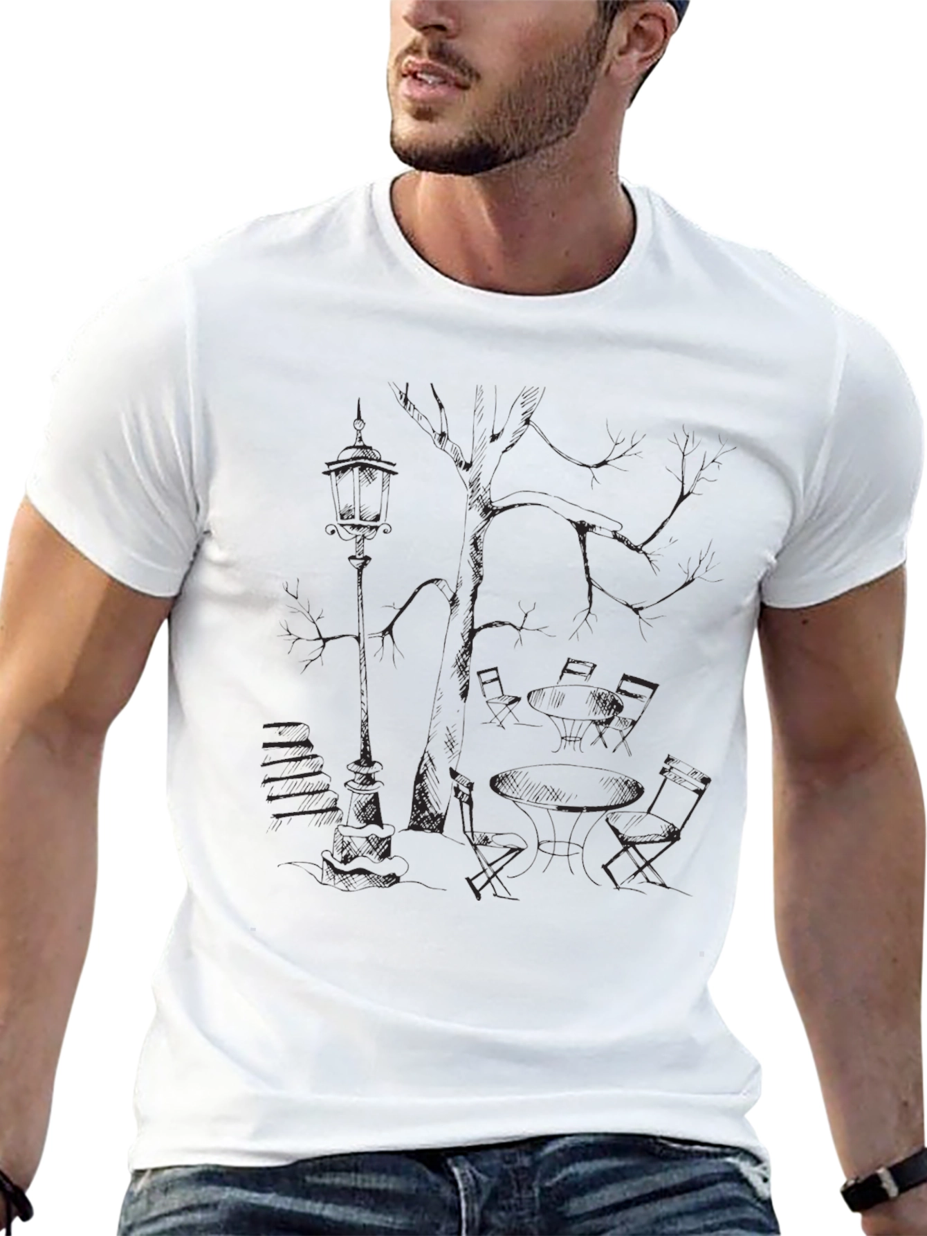 Mens Black Graphic Tee