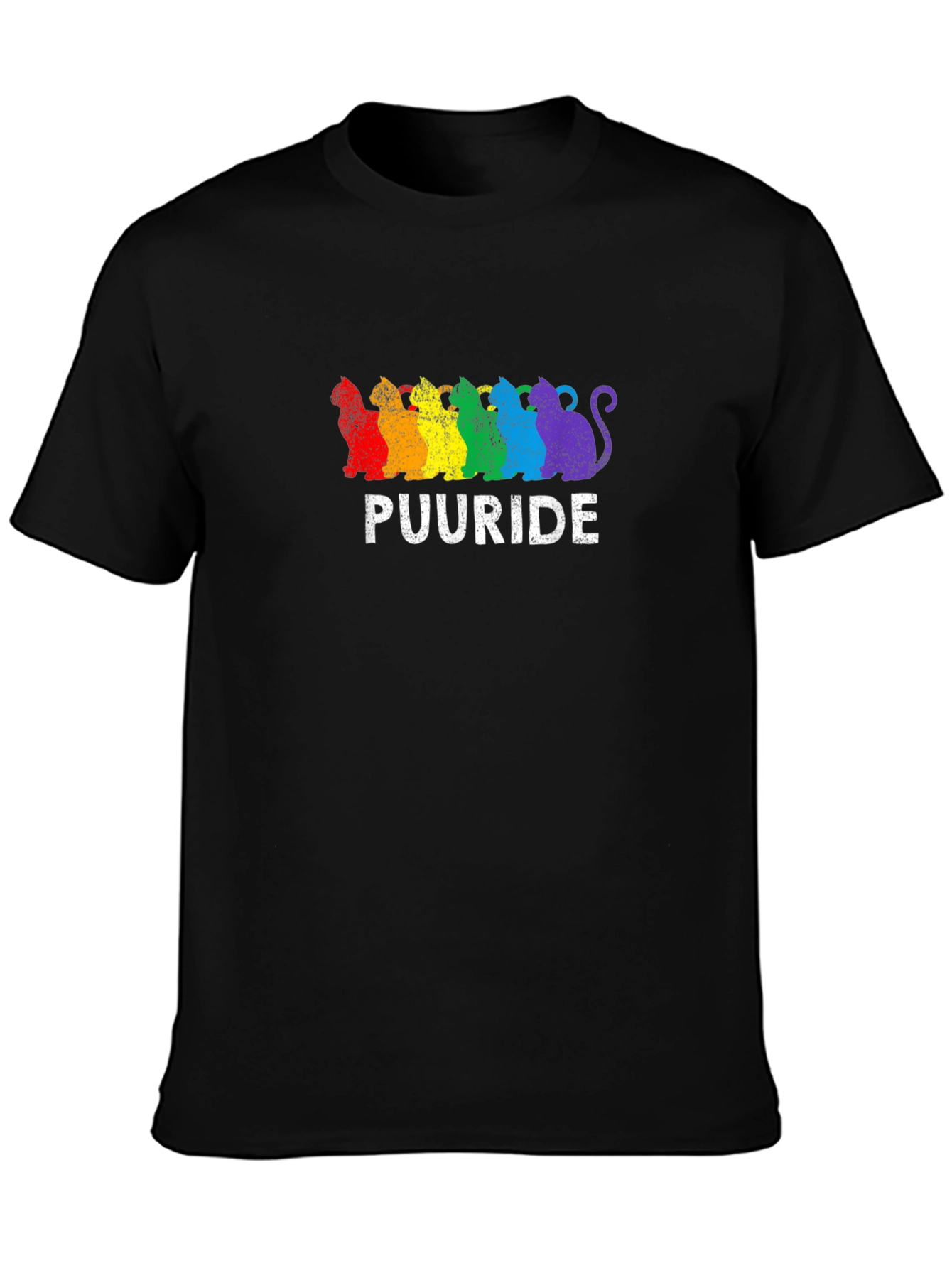 PUURIDE Rainbow Cats LGBTQ Pride T-Shirt