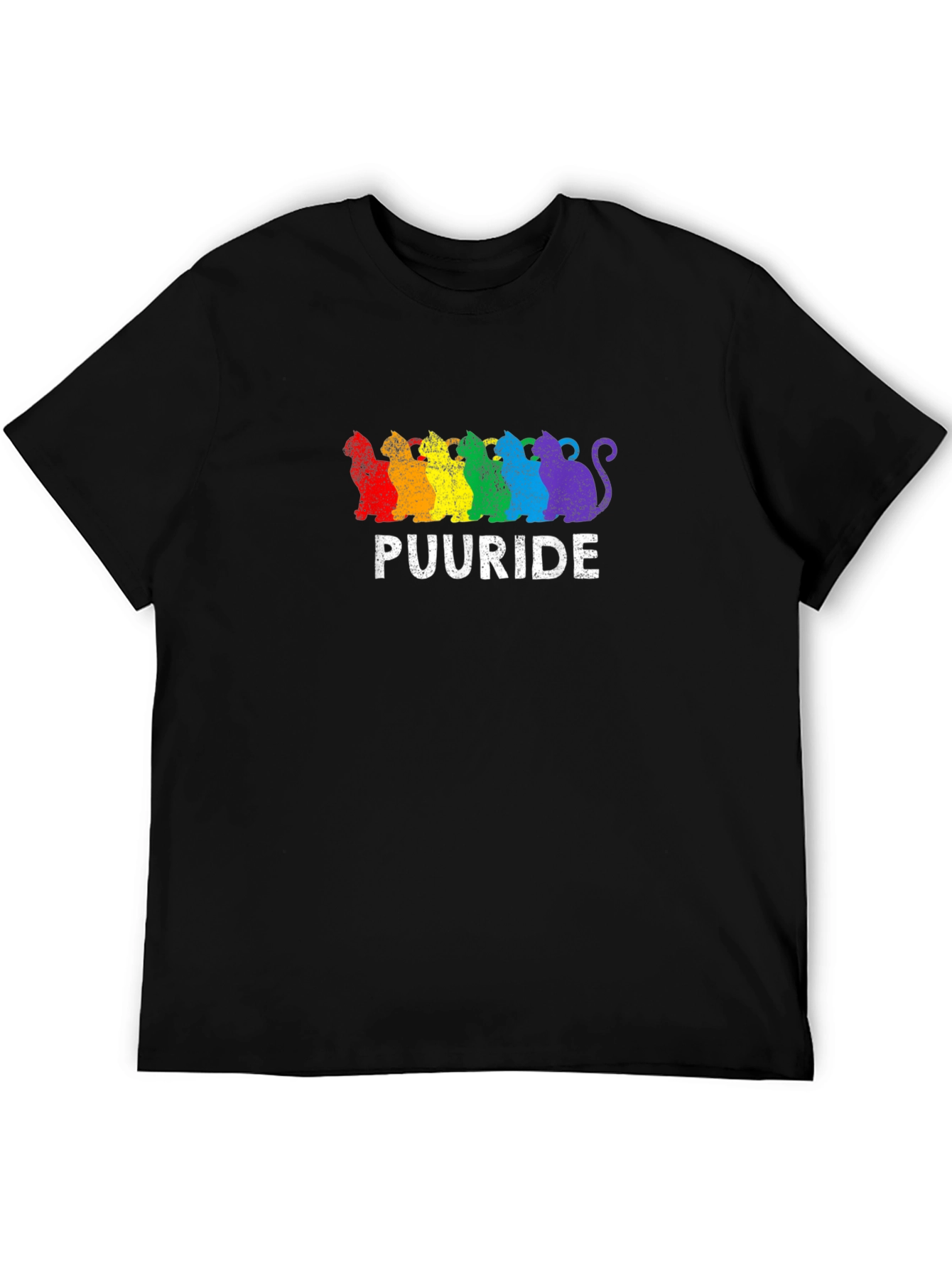 PUURIDE Rainbow Cats LGBTQ Pride T-Shirt