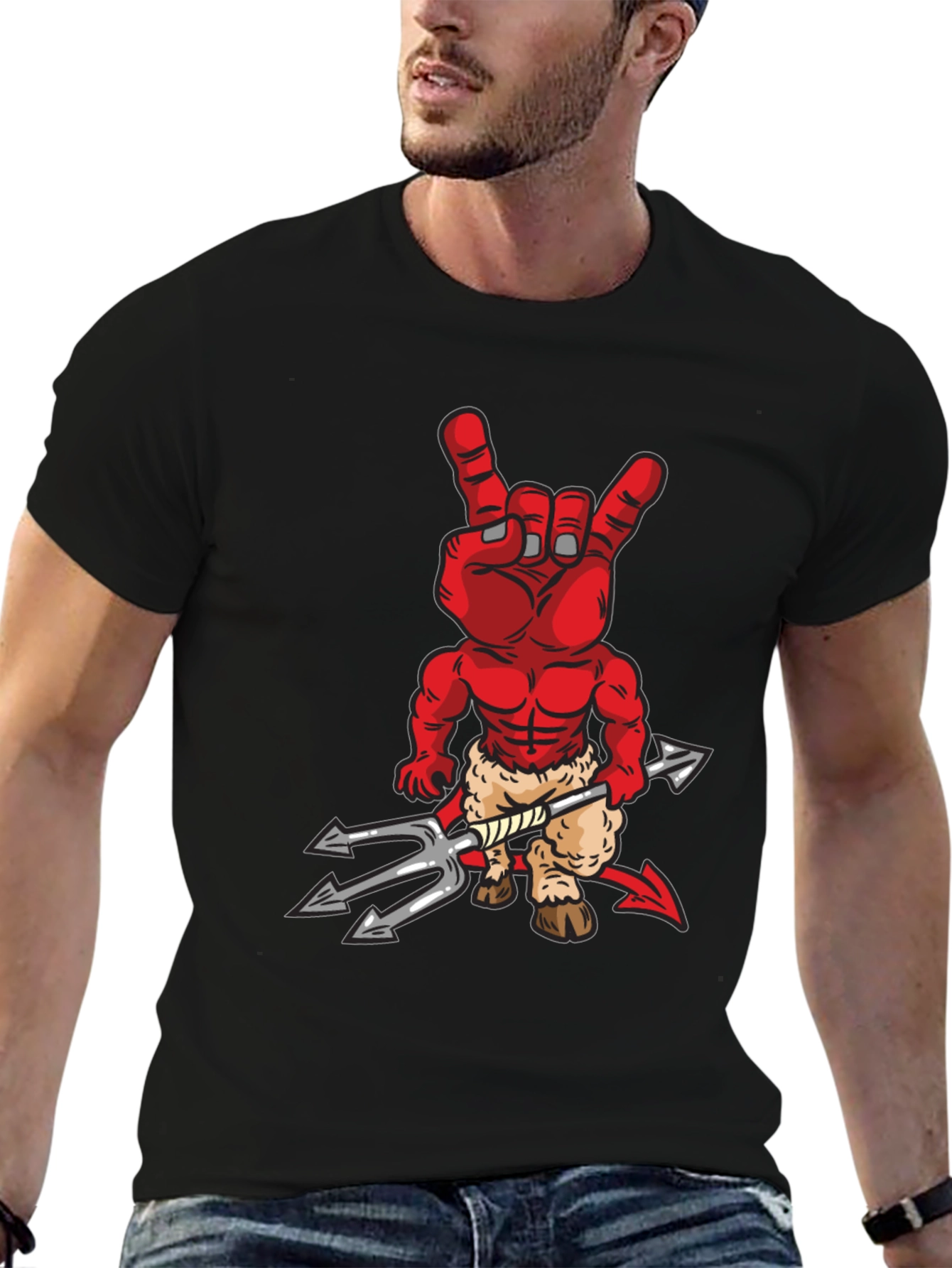 Devil Hand Rock On T-Shirt - Heavy Metal Tee