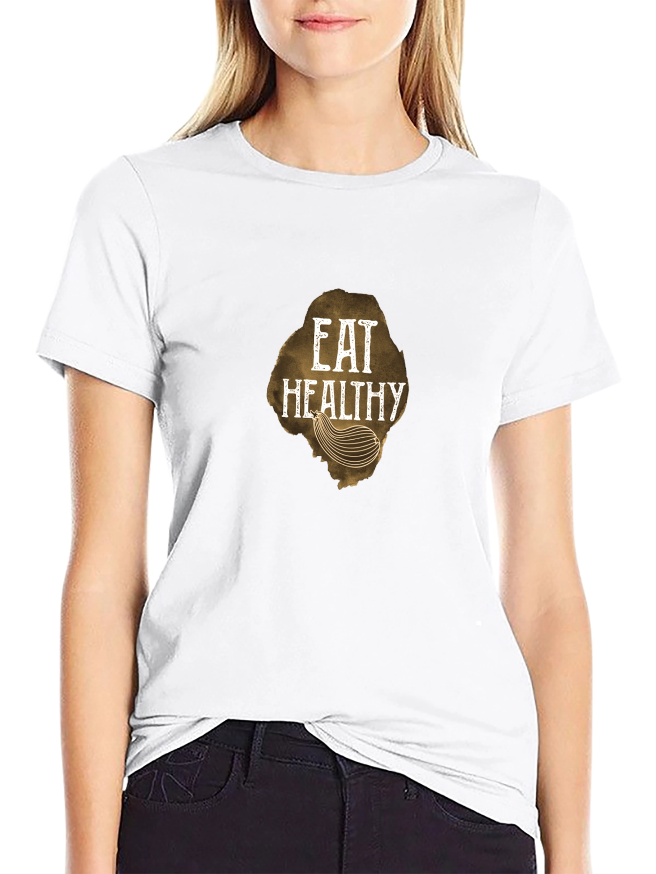 Eat Healthy Graphic Tee - Black
