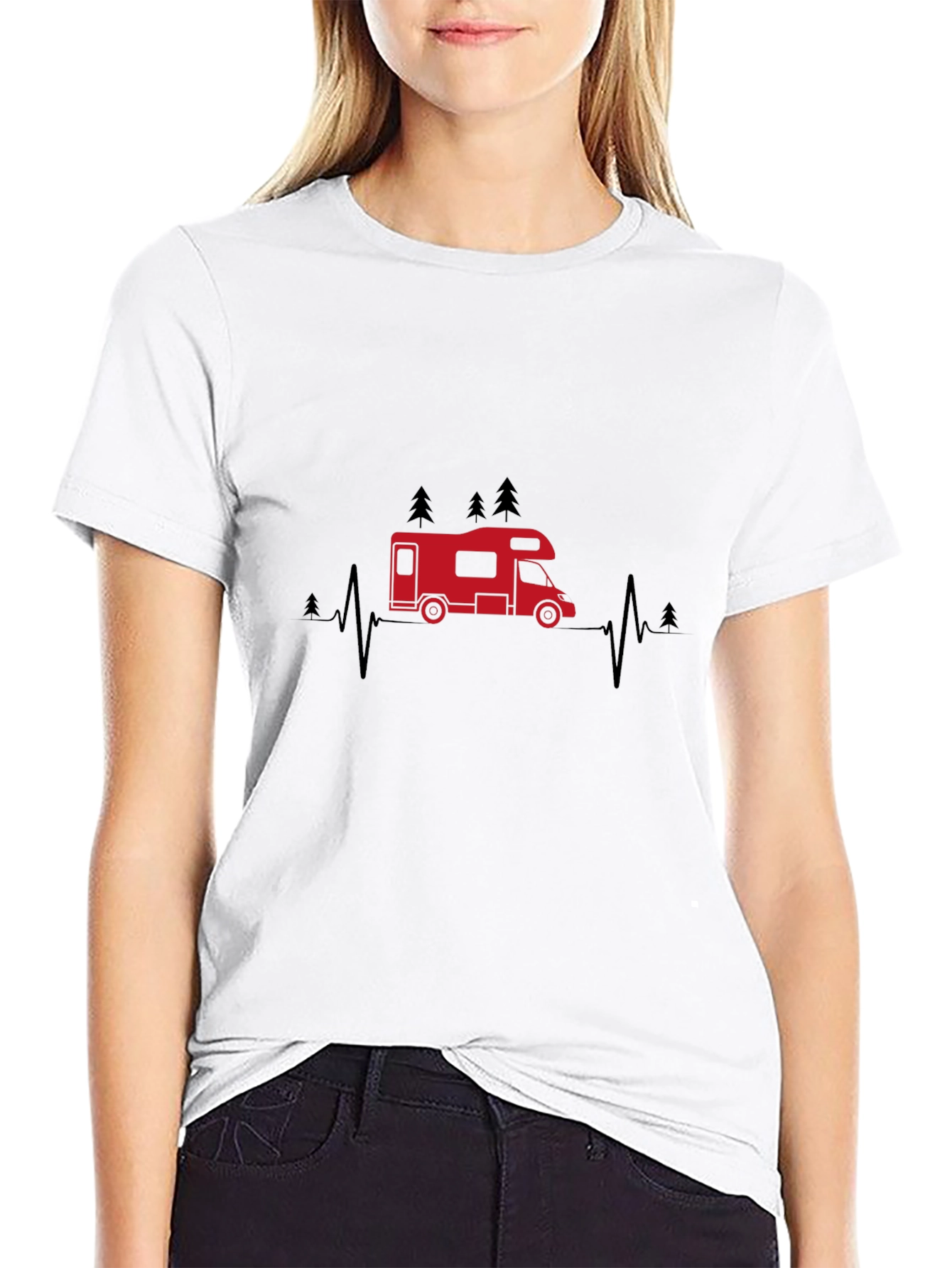 Camper Heartbeat T-Shirt - Camping Adventure Tee