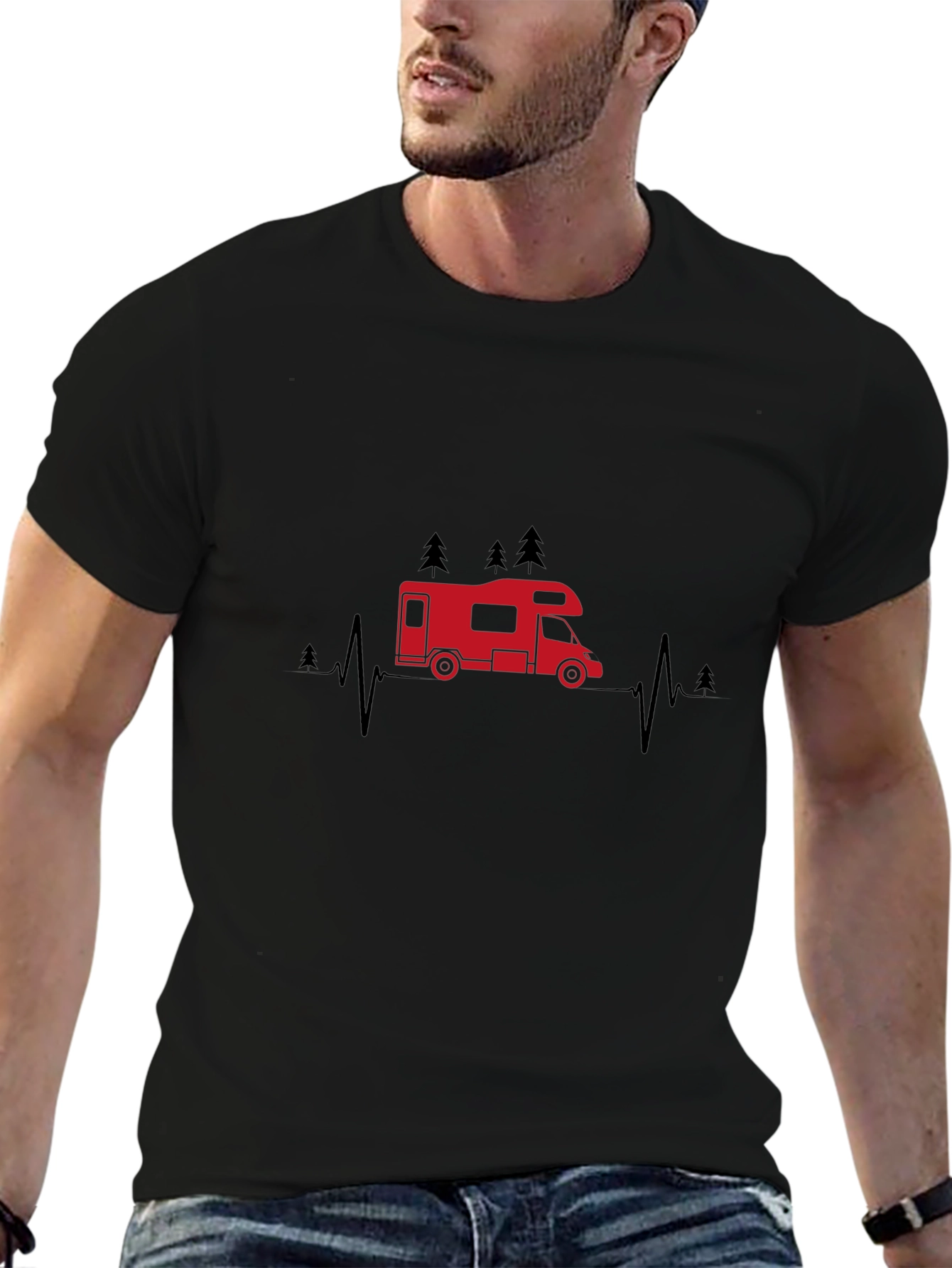 Camper Heartbeat T-Shirt - Camping Adventure Tee