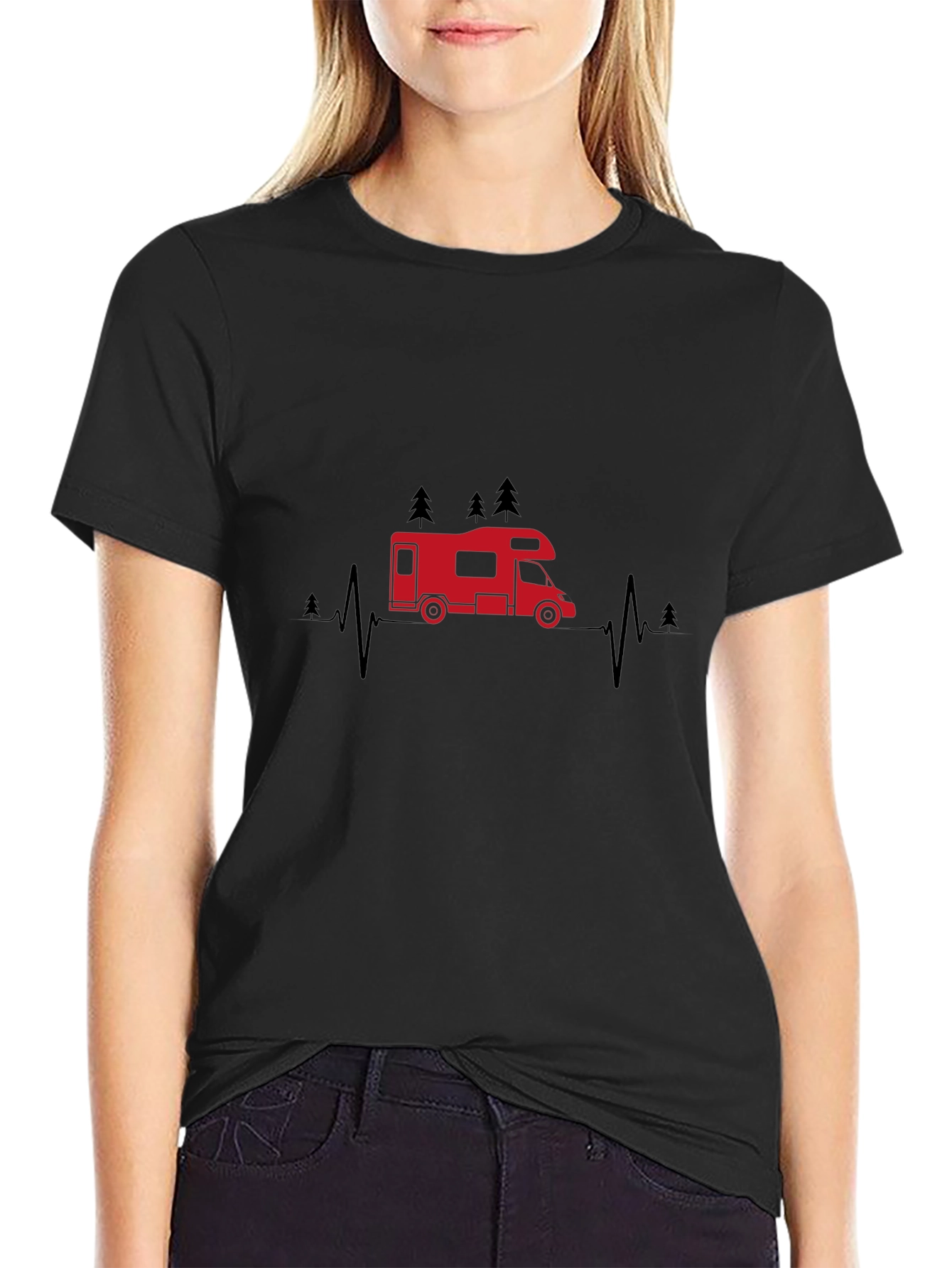 Camper Heartbeat T-Shirt - Camping Adventure Tee