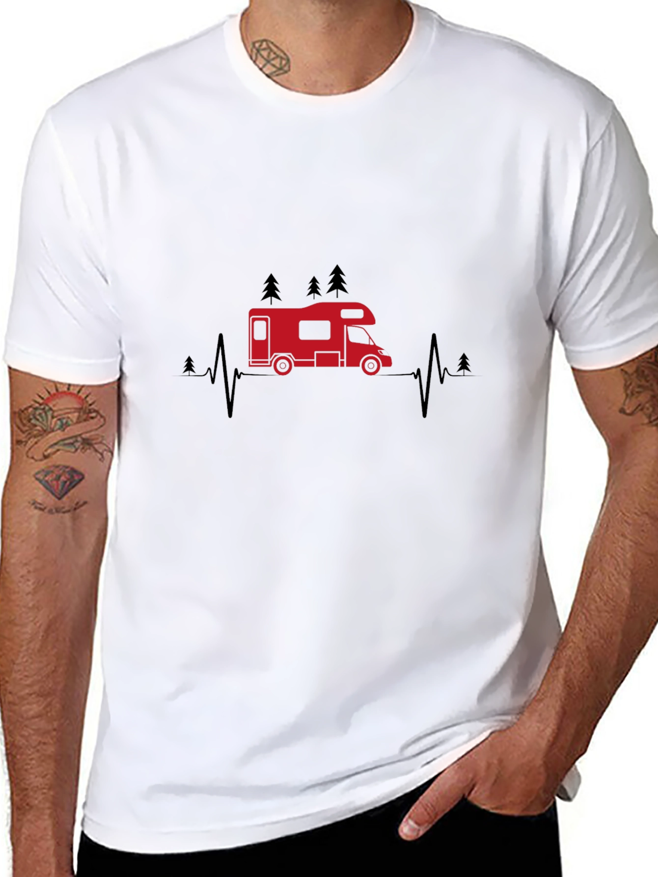 Camper Heartbeat T-Shirt - Camping Adventure Tee