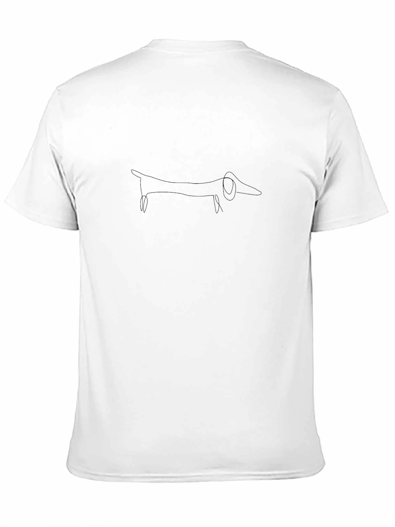 Dachshund Line Art Black T-Shirt