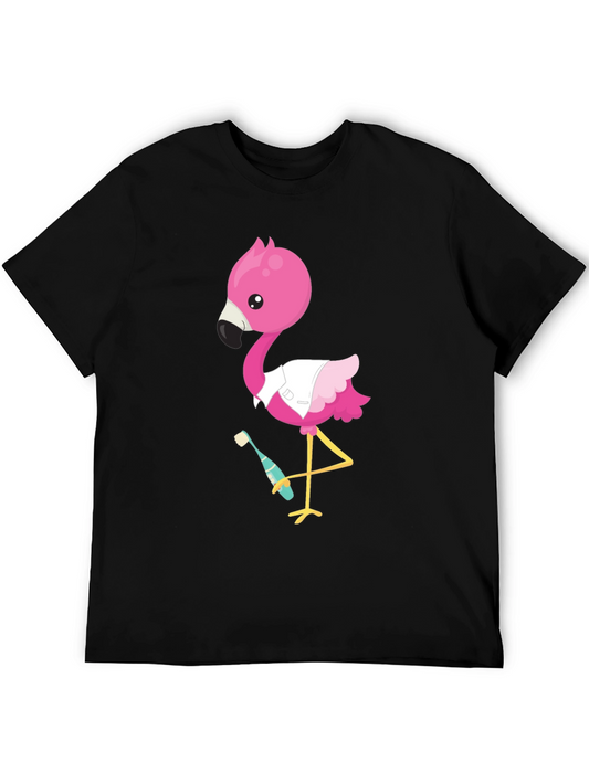 Flamingo Dentist T-Shirt - Funny Cartoon Tee