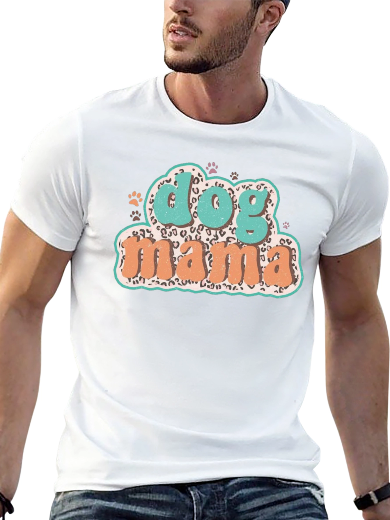 Dog Mama Graphic Tee - Trendy Leopard Print
