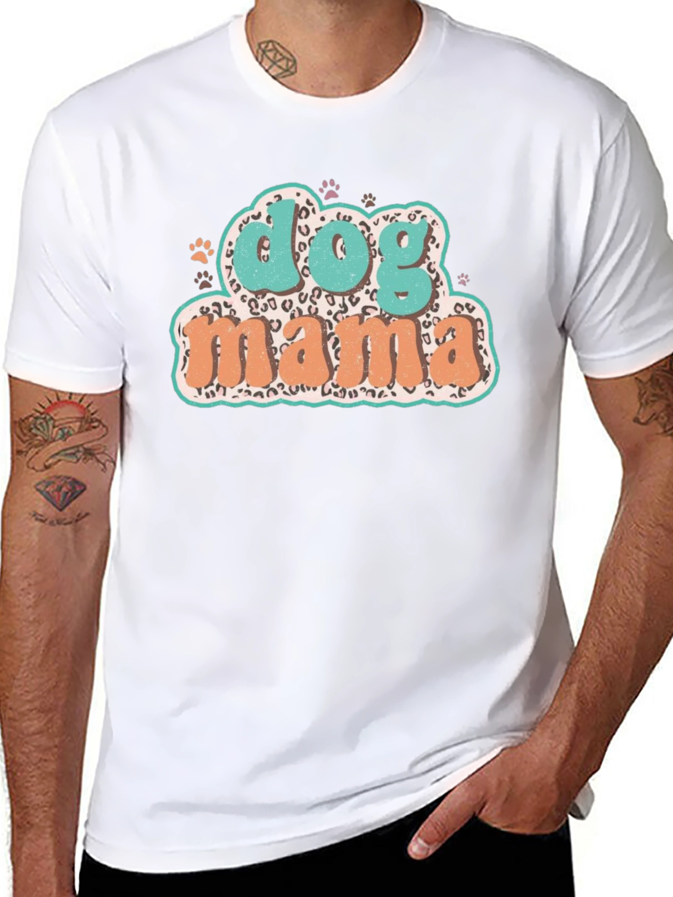 Dog Mama Graphic Tee - Trendy Leopard Print