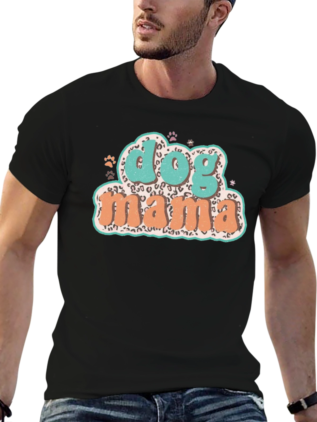 Dog Mama Graphic Tee - Trendy Leopard Print