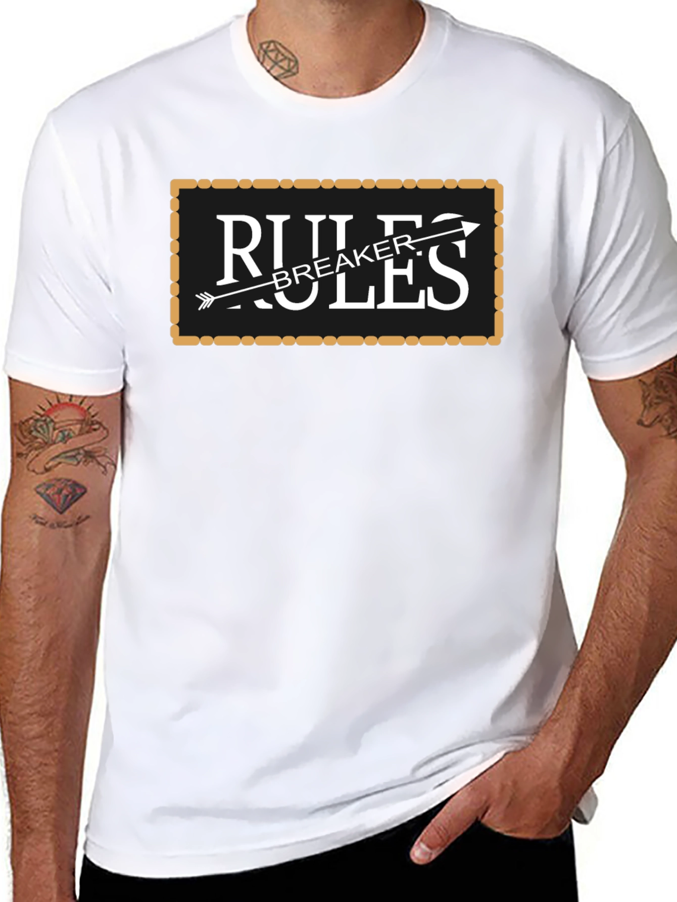 Rules Breaker Graphic Tee - Black Cotton Blend