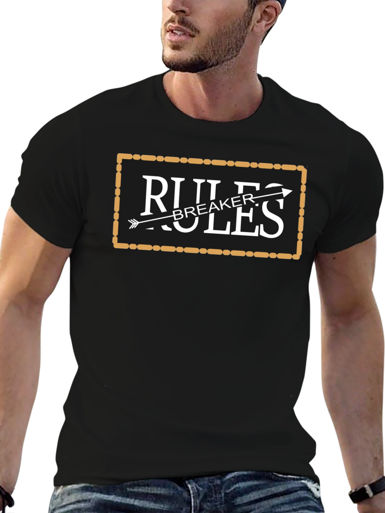 Rules Breaker Graphic Tee - Black Cotton Blend