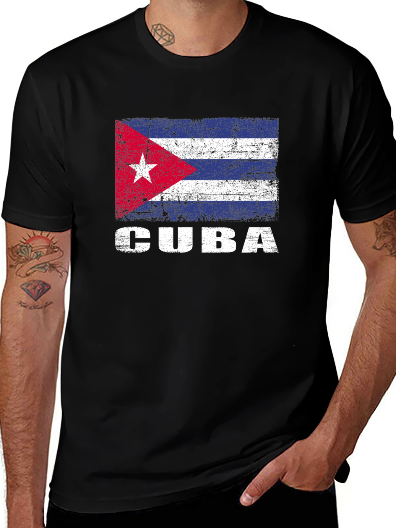 Cuba Flag T-Shirt - Distressed Graphic Tee