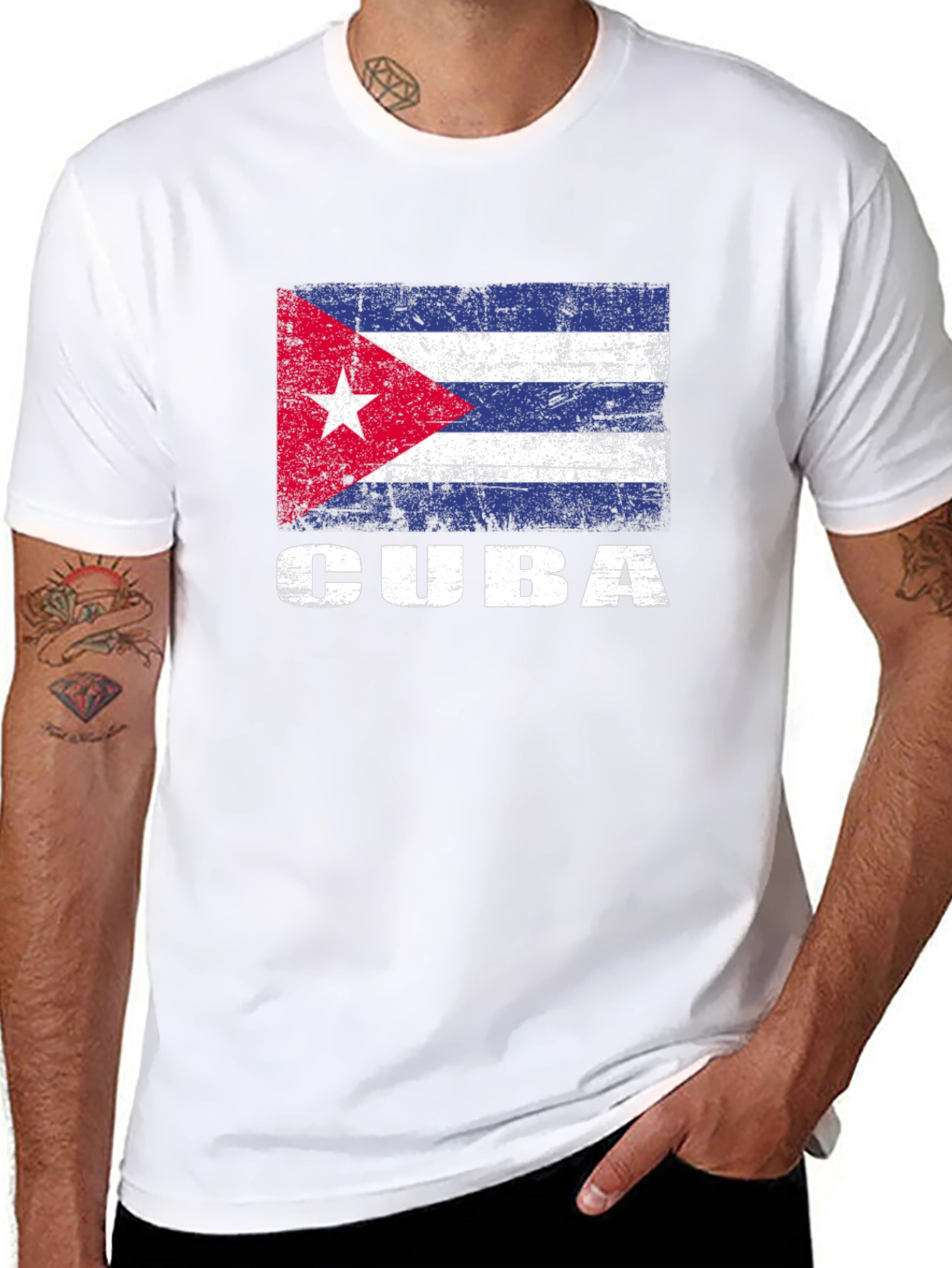 Cuba Flag T-Shirt - Distressed Graphic Tee