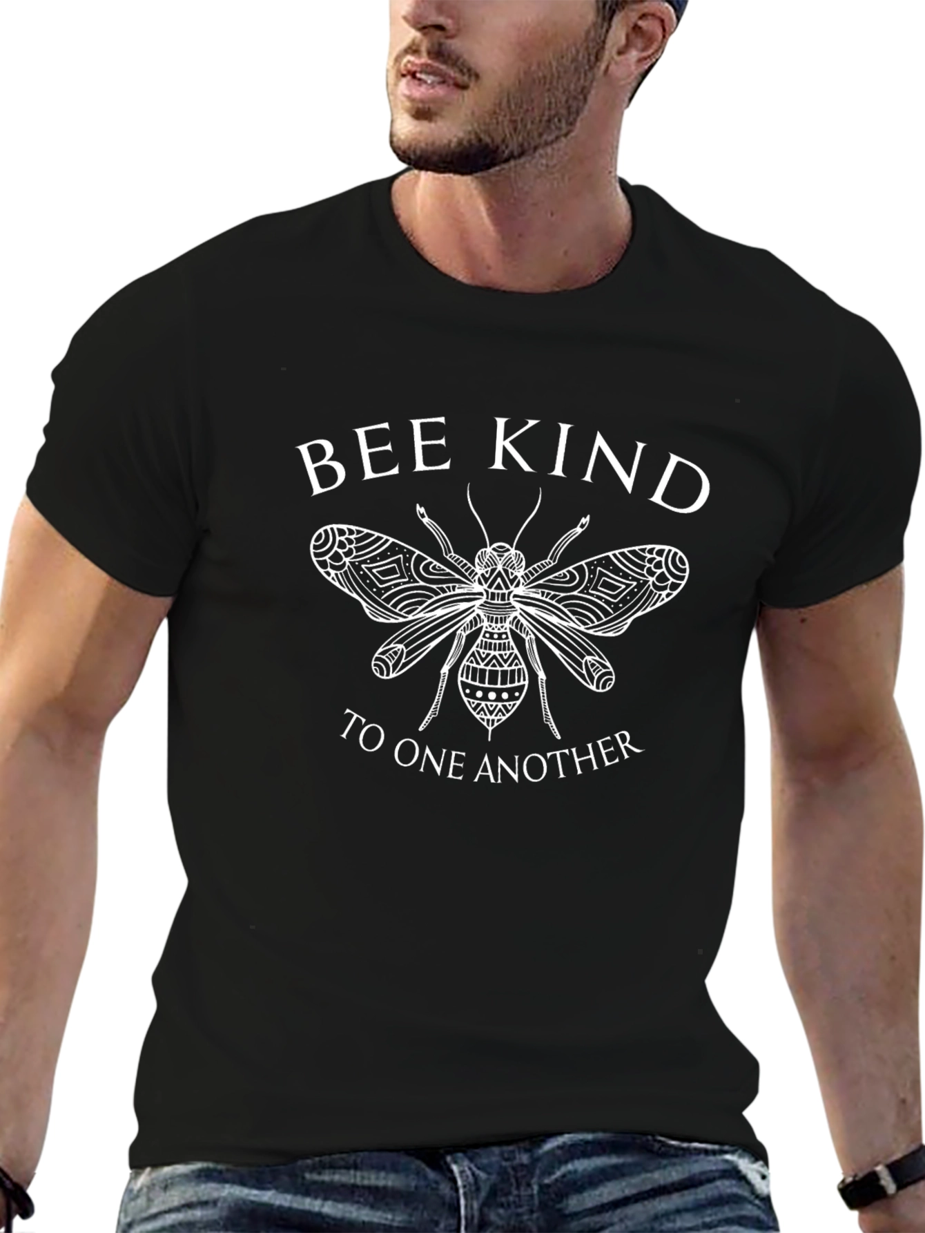 Bee Kind T-Shirt - Black Cotton Graphic Tee
