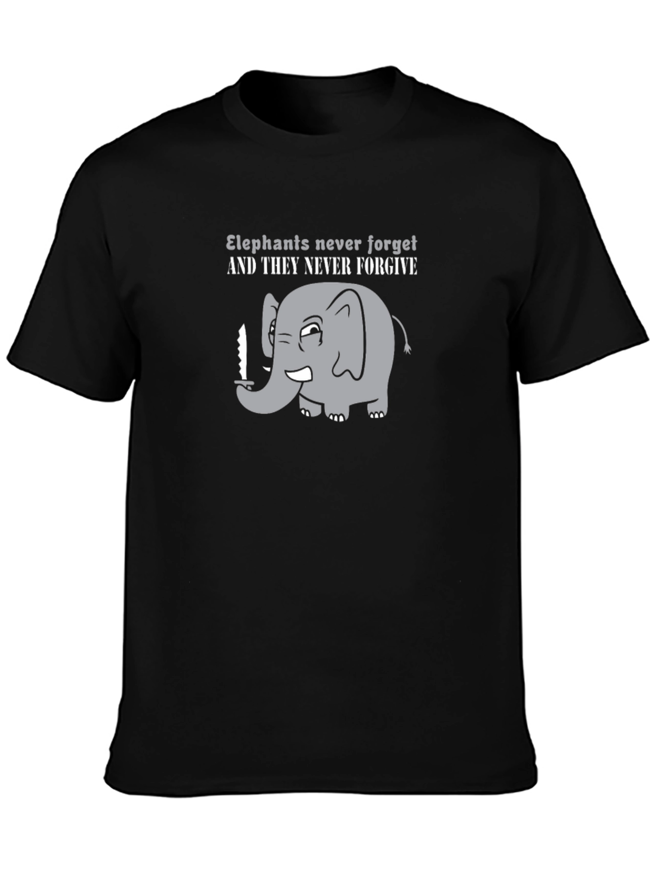 Elephant Never Forget Funny Graphic T-Shirt