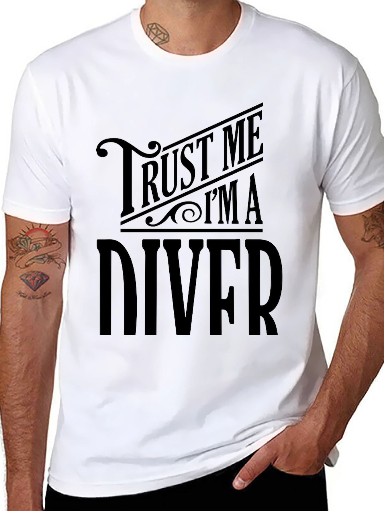 Trust Me Im A Diver Mens Black T-Shirt