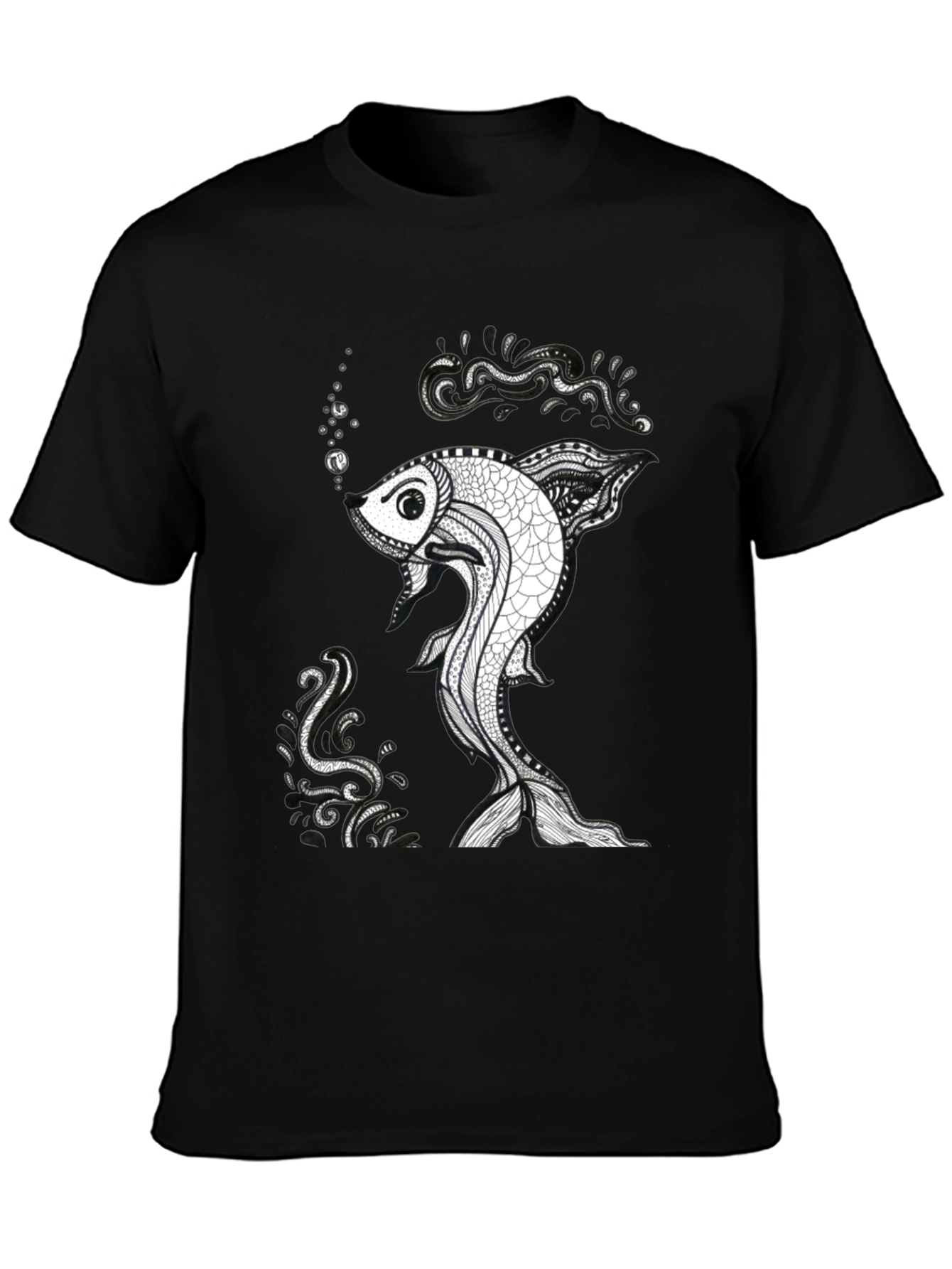 Fish Graphic Black T-Shirt