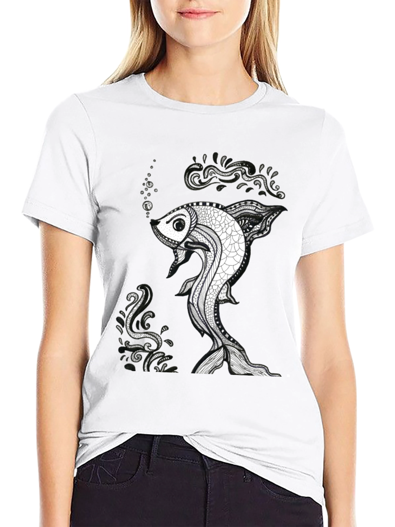 Fish Graphic Black T-Shirt