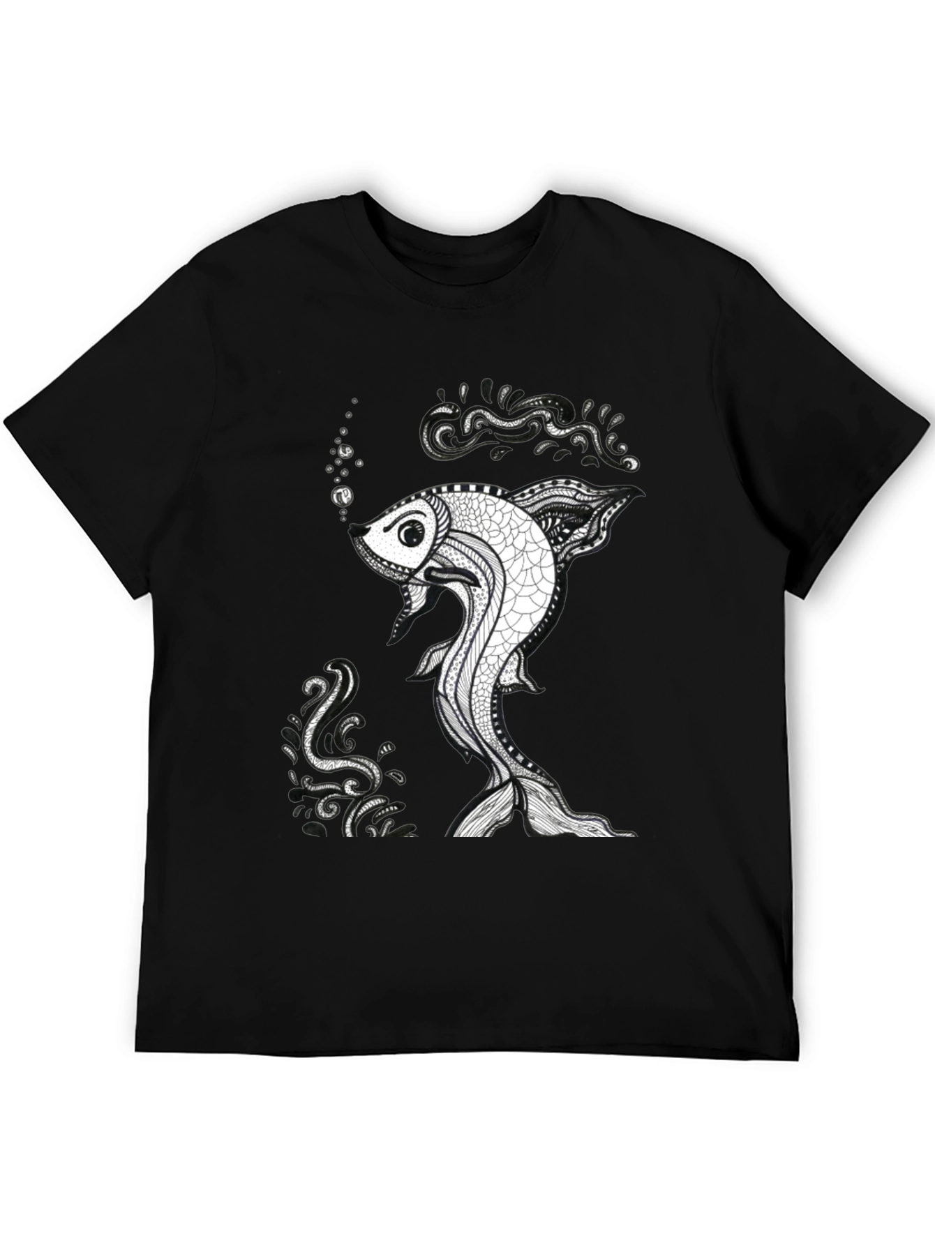 Fish Graphic Black T-Shirt