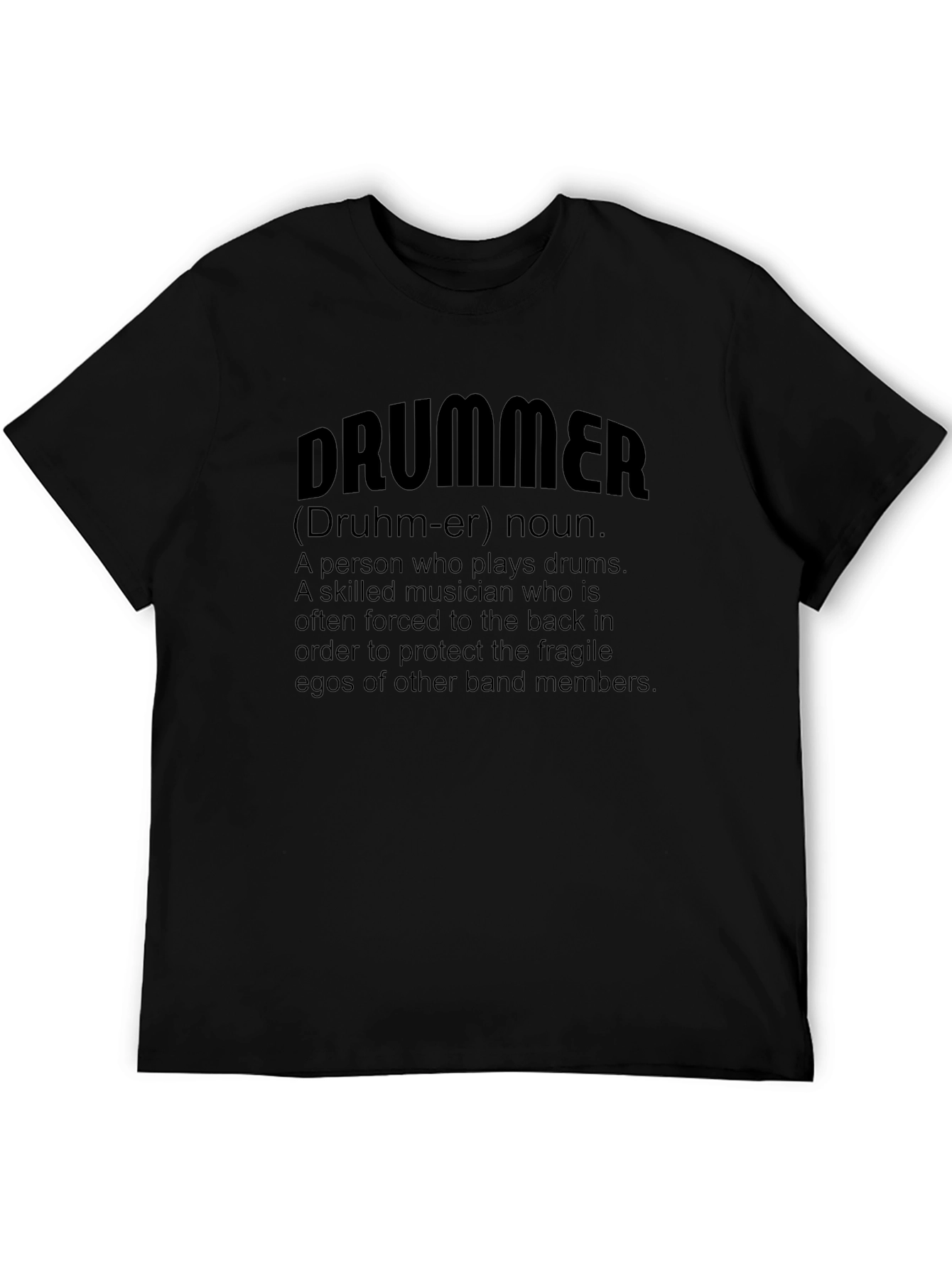 Drummer Definition Black T-Shirt - Funny Musician Tee
