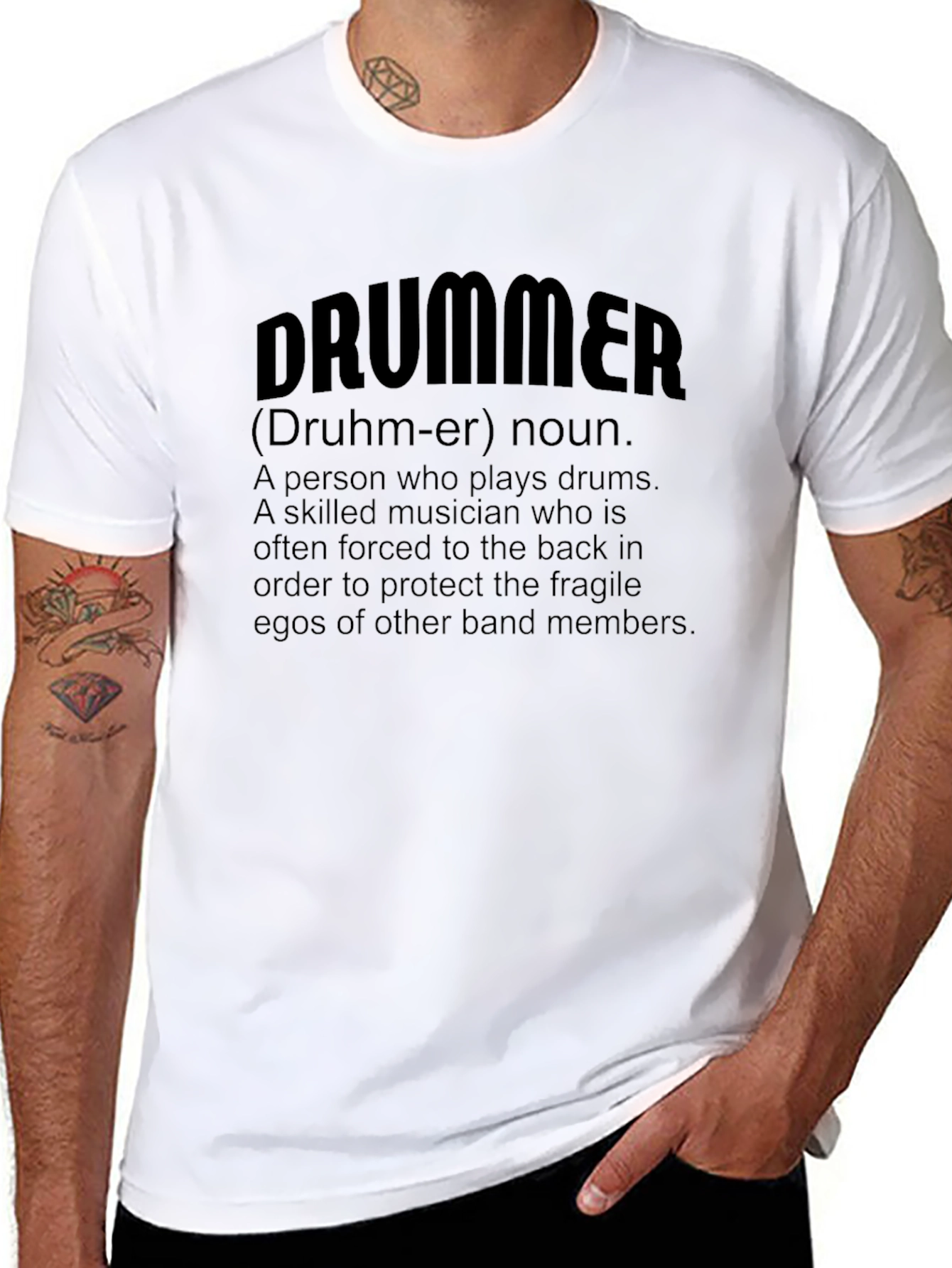 Drummer Definition Black T-Shirt - Funny Musician Tee
