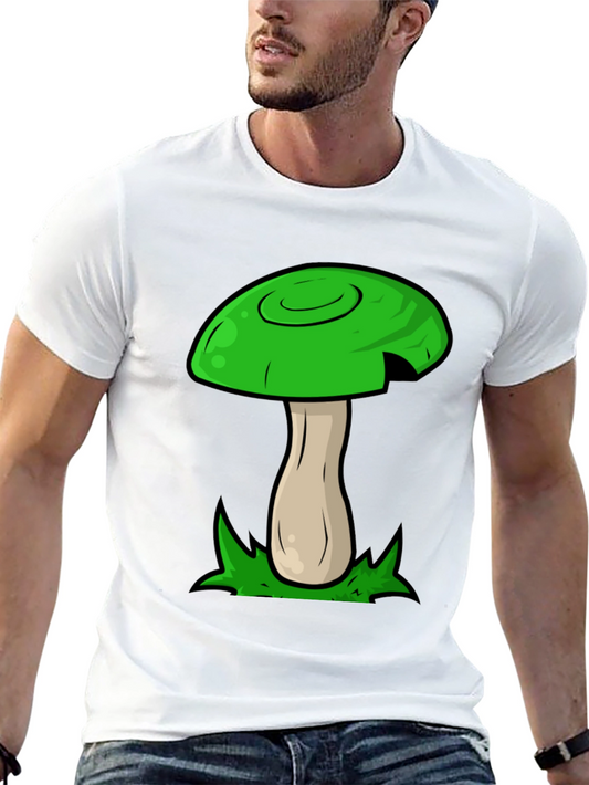 Mushroom Graphic Tee - Funky Green Design