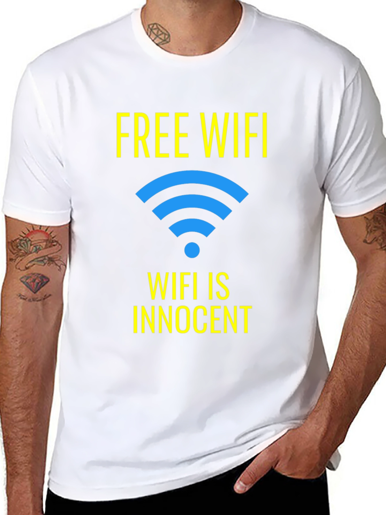 Free WIFI Funny T-Shirt - WIFI is Innocent