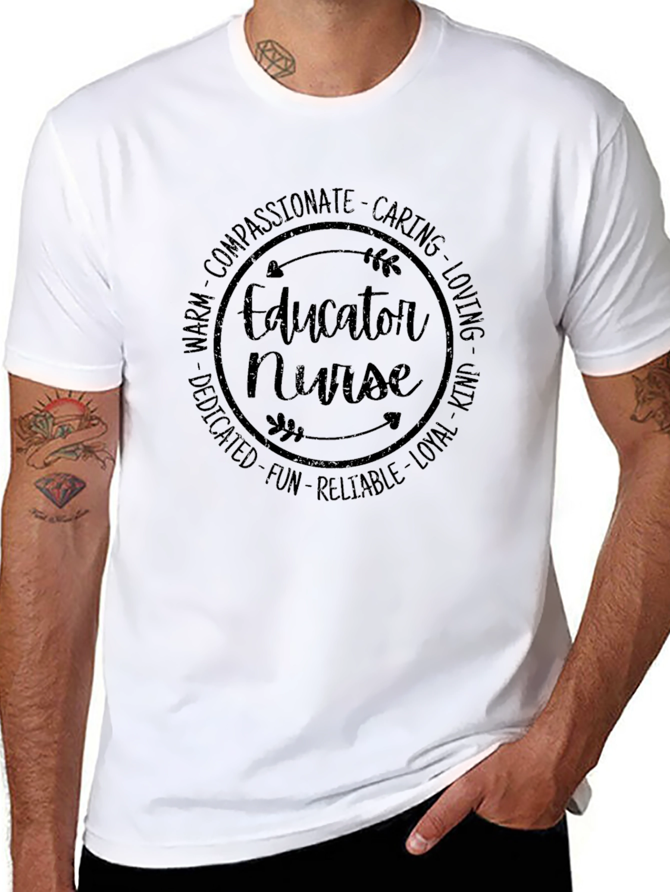 Educator Nurse T-Shirt - Compassionate Caring Design