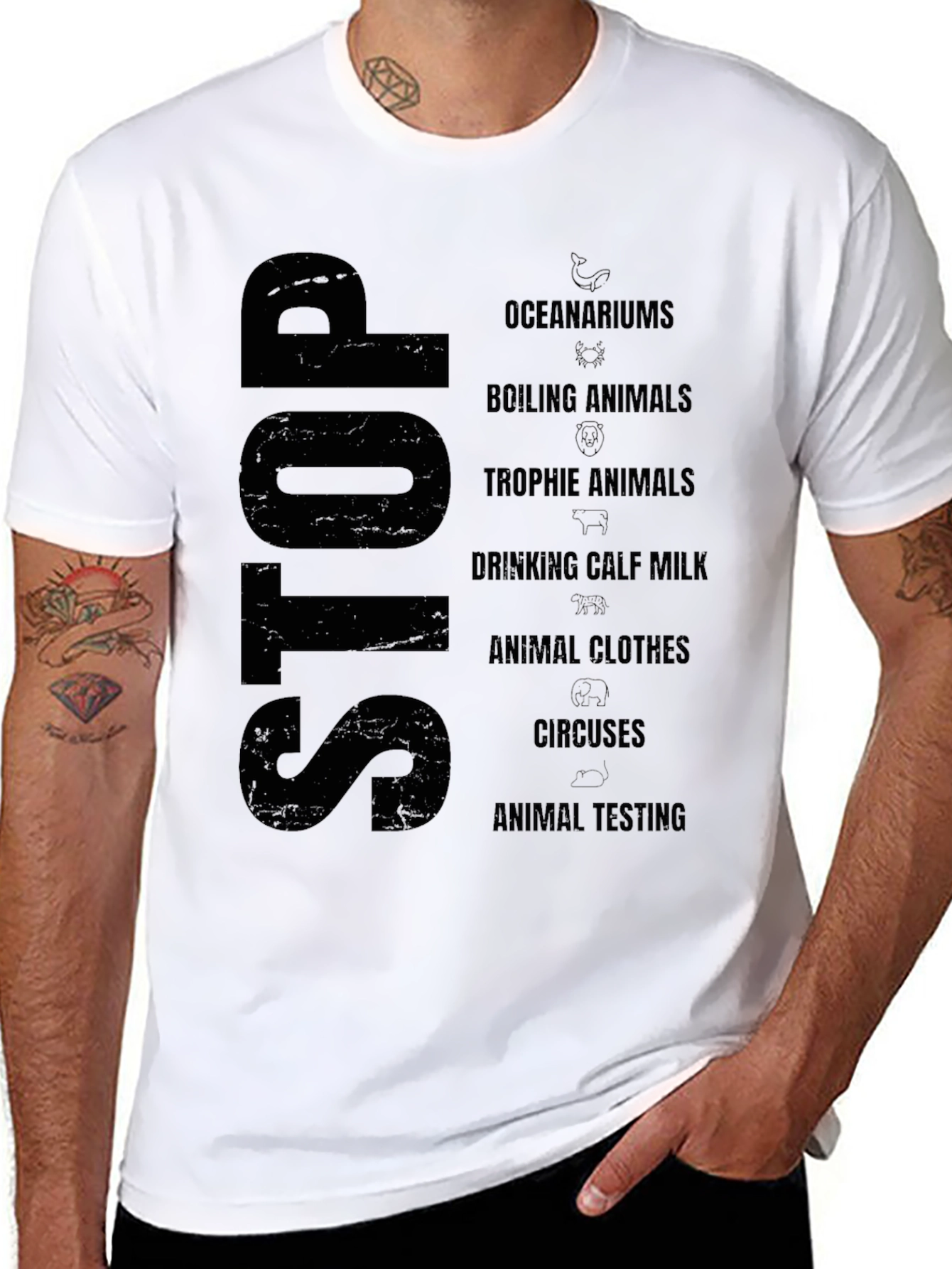 Animal Rights Graphic Tee - Stop Animal Cruelty