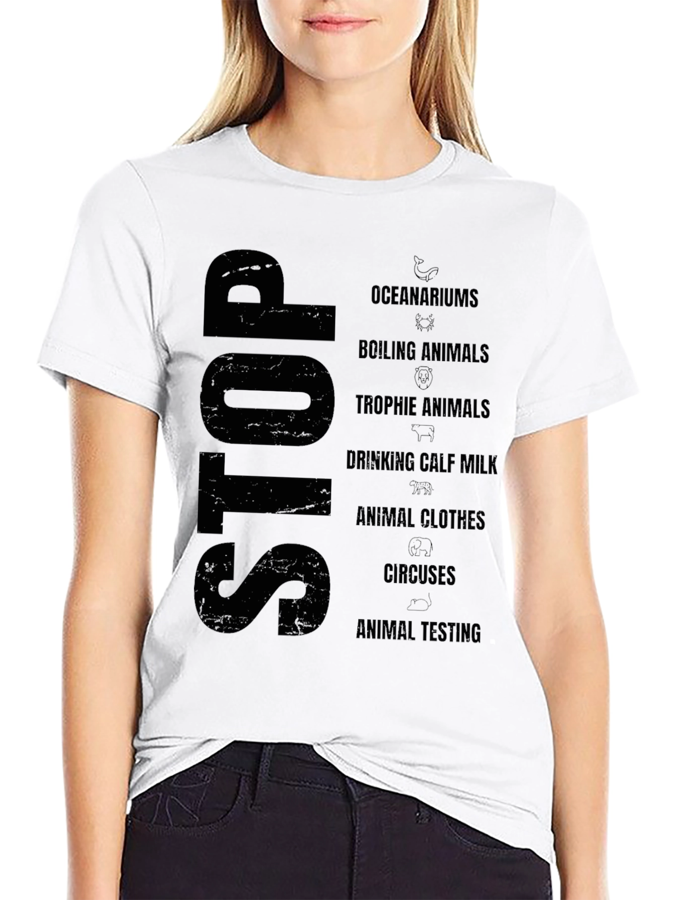Animal Rights Graphic Tee - Stop Animal Cruelty