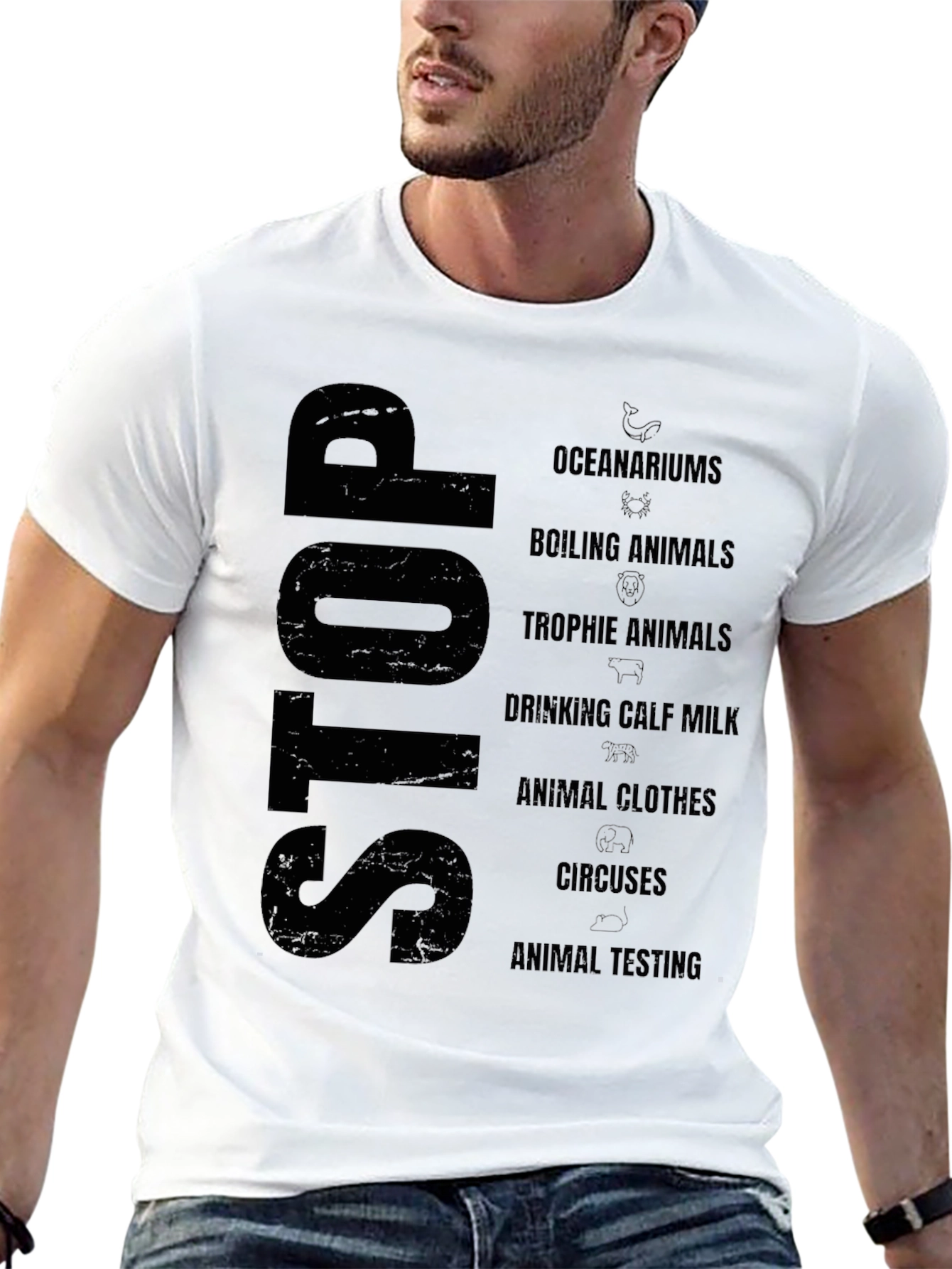 Animal Rights Graphic Tee - Stop Animal Cruelty