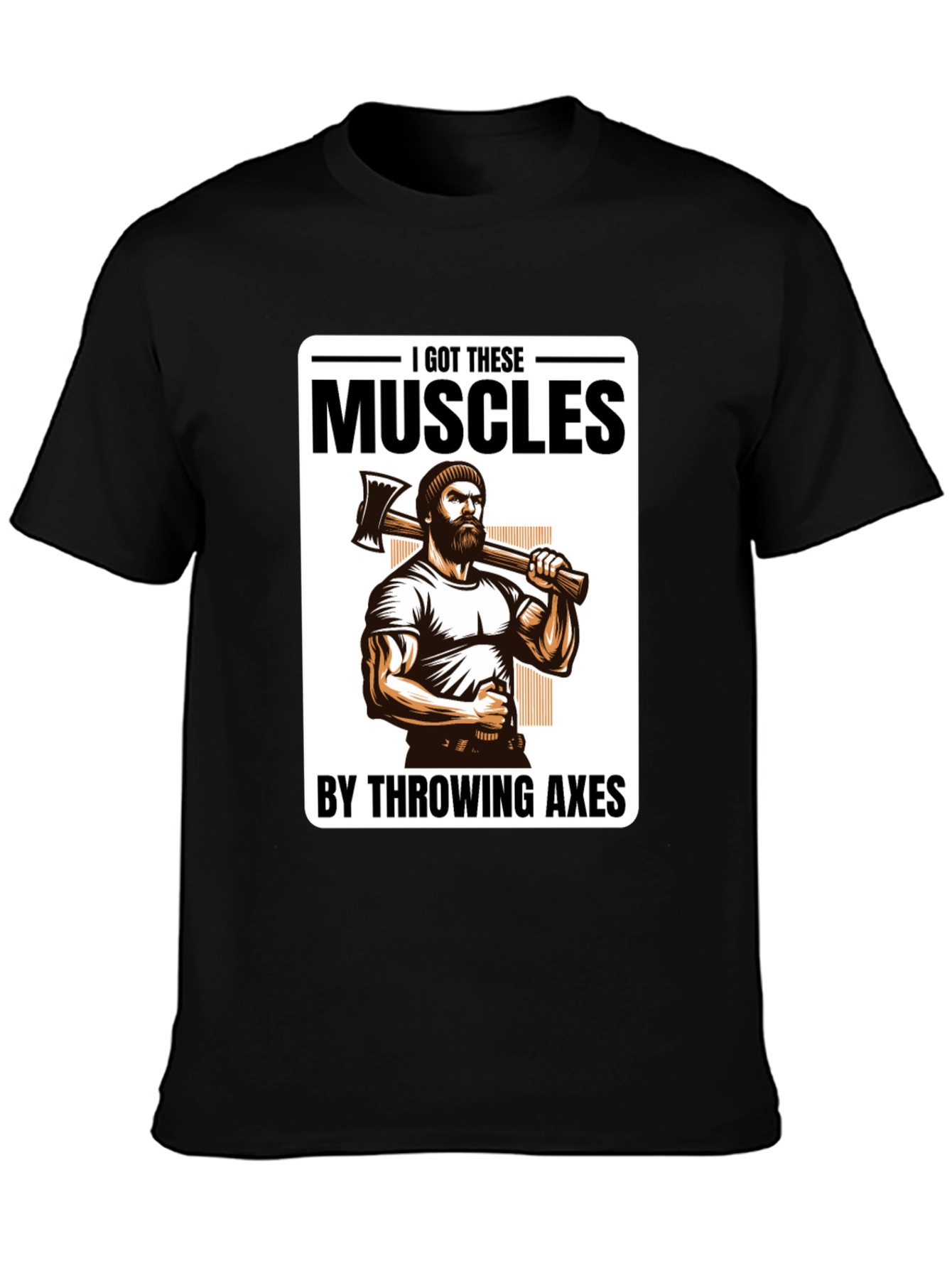 Axe Throwing Muscles T-Shirt - Black