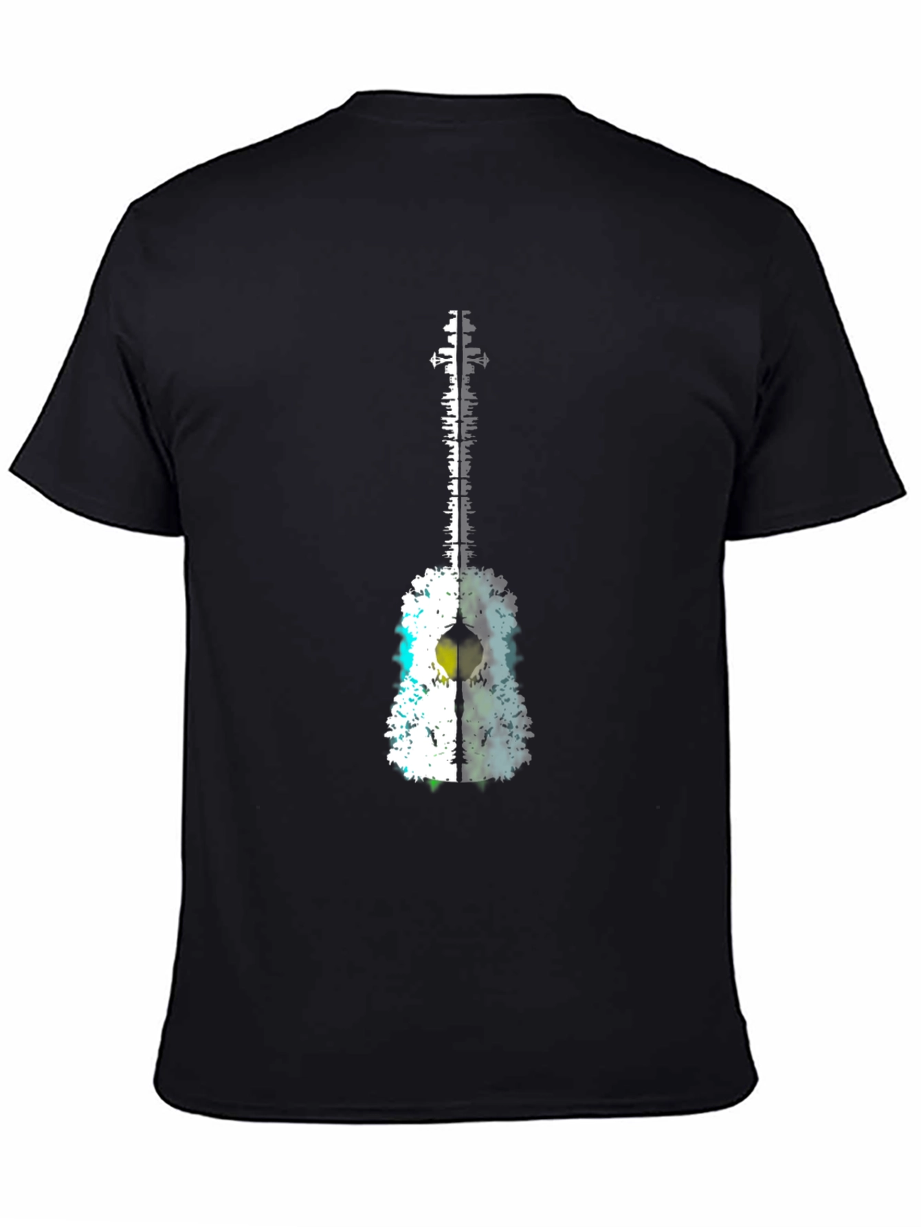 Abstract Guitar Graphic Tee - Black T-Shirt