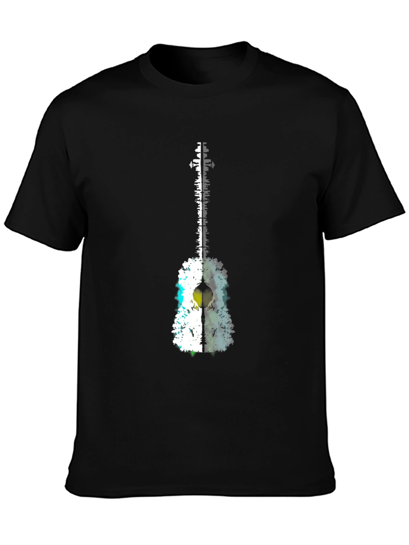 Abstract Guitar Graphic Tee - Black T-Shirt