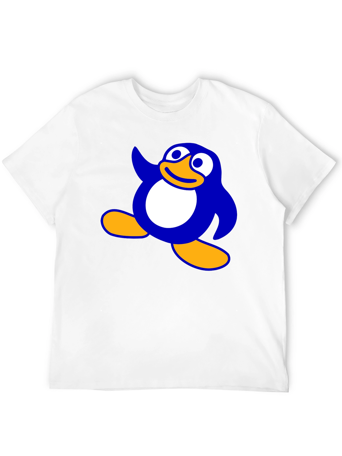 Cartoon Penguin Graphic Black T-Shirt
