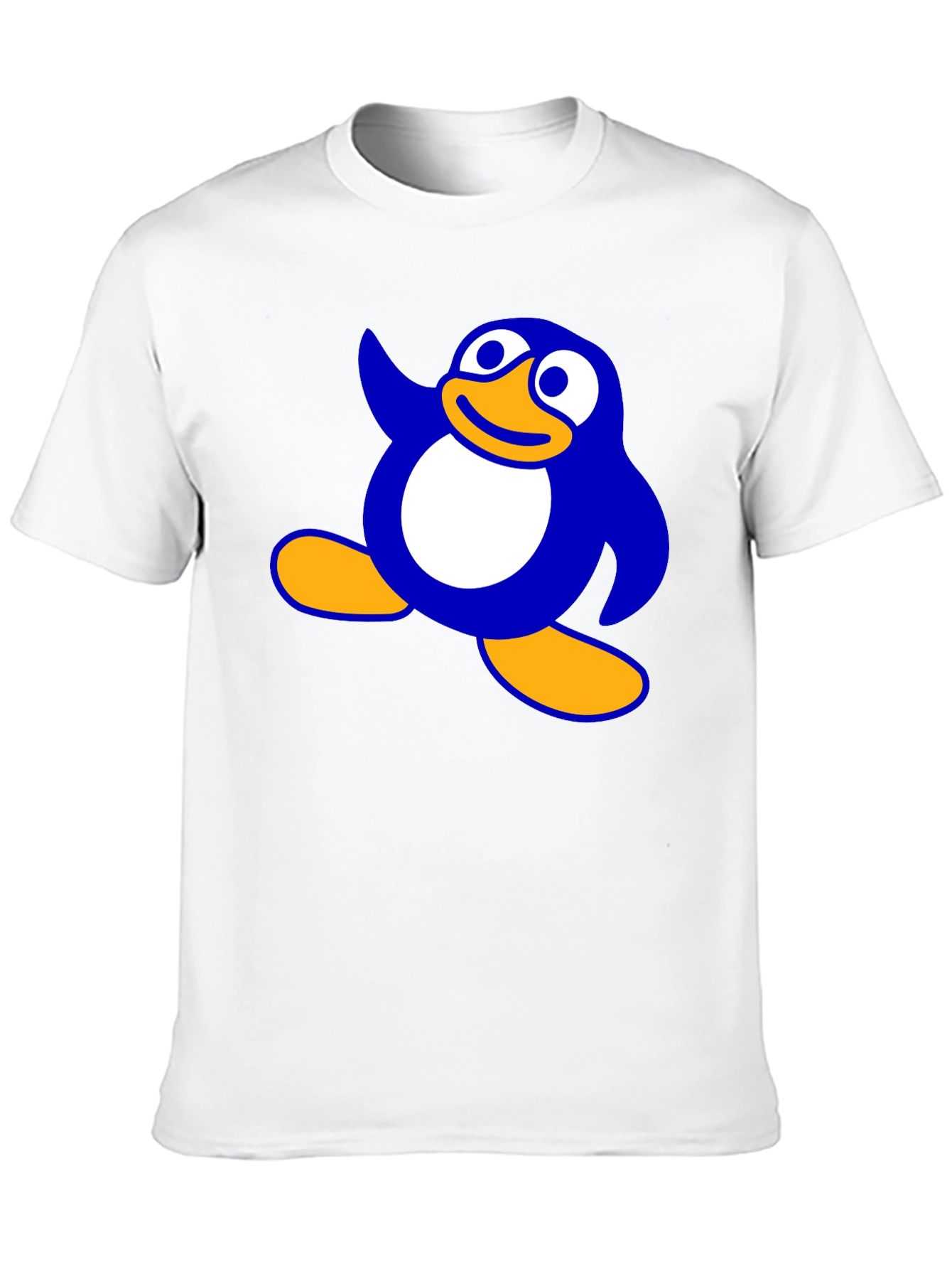 Cartoon Penguin Graphic Black T-Shirt