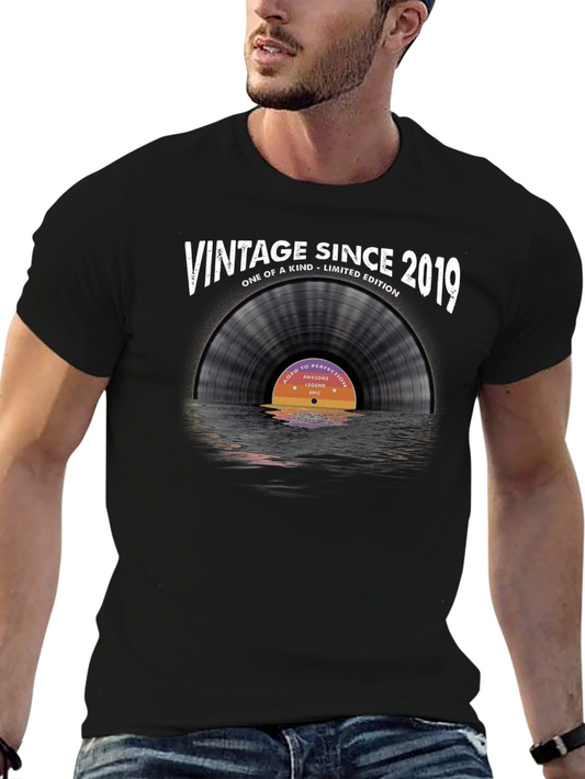 Vintage Since 2019 Vinyl Record T-Shirt