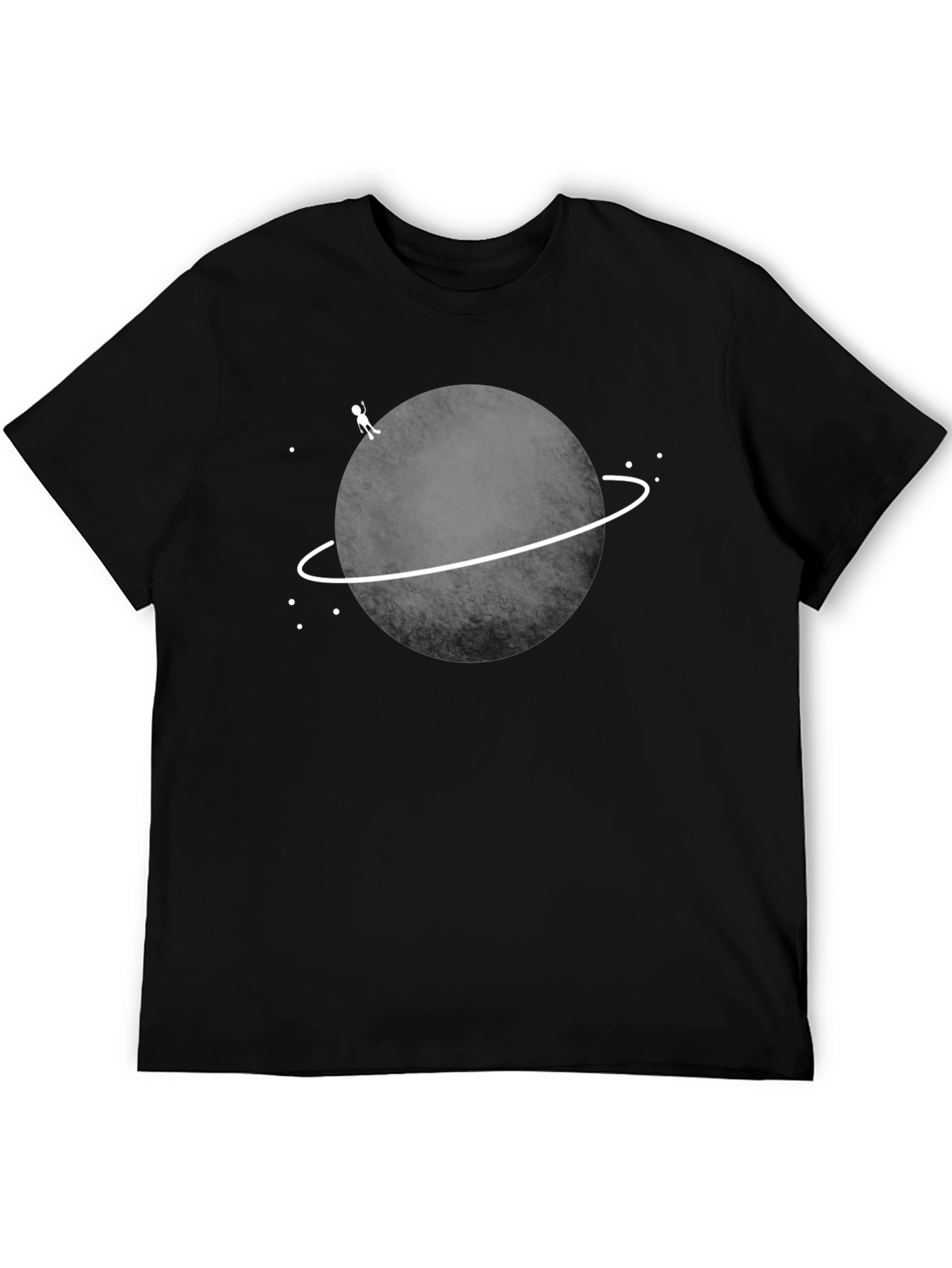 Planet Explorer Graphic Tee - Black Cotton T-Shirt