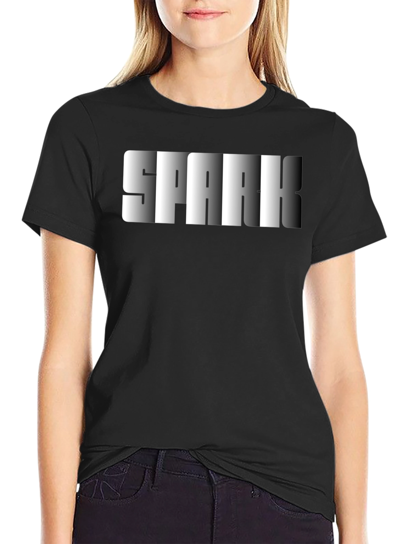 Spark Graphic Print Black T-Shirt for Men