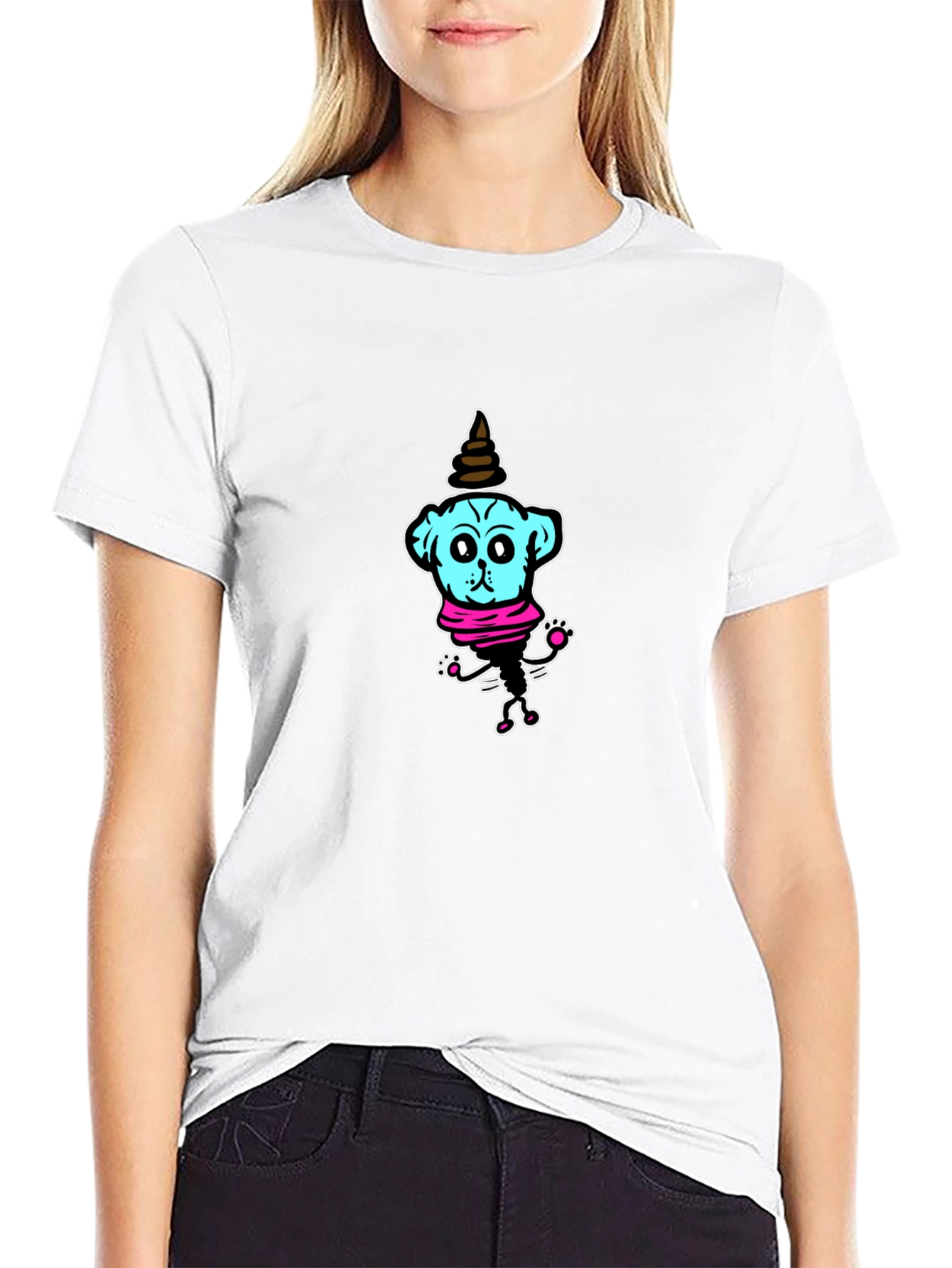 Funny Blue Dog T-Shirt – Quirky Cartoon Graphic Tee